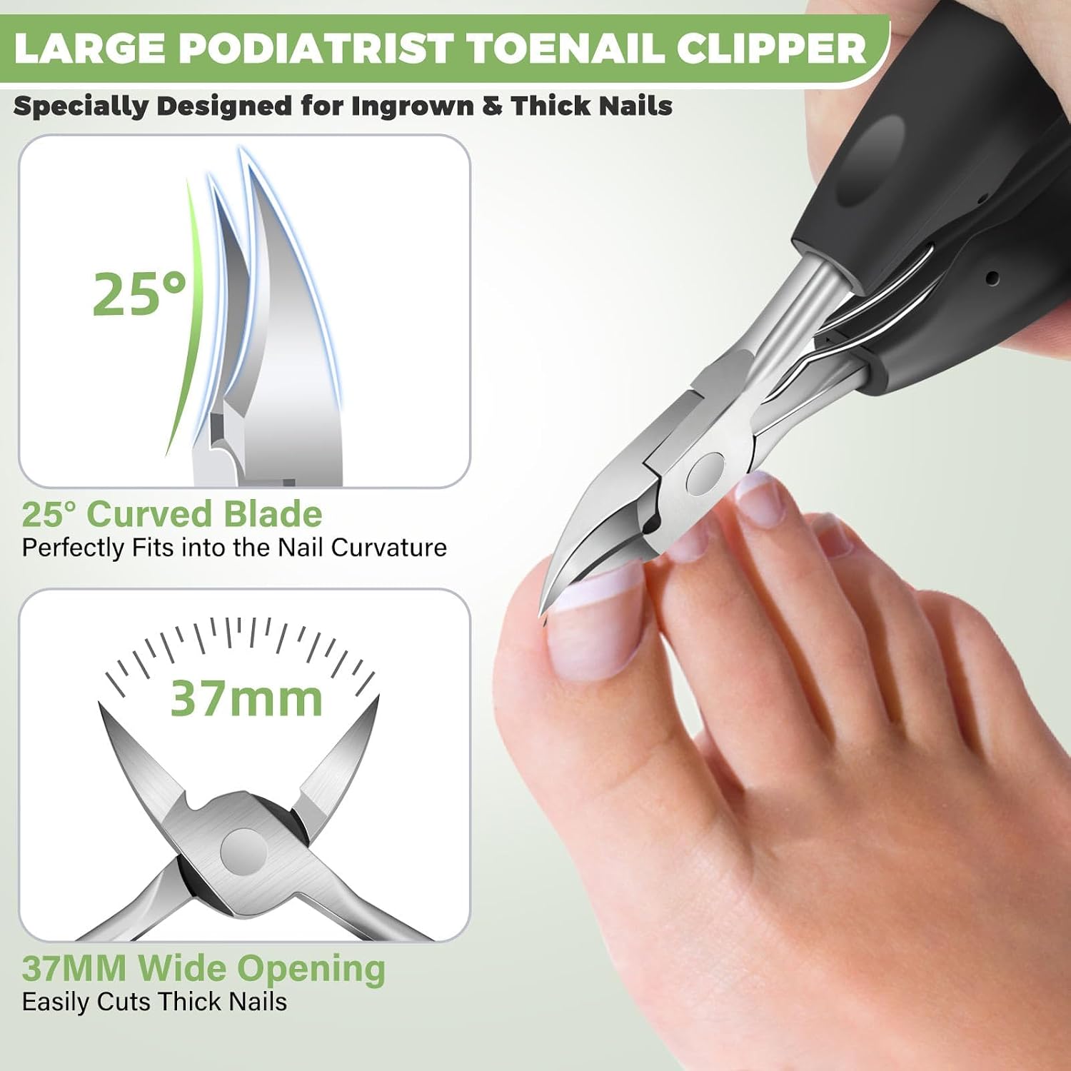 Thumbnail 2 de Toenail Clippers for Seniors Thick Toenails with Angled Head – 6-in-1 Heavy Duty Set
