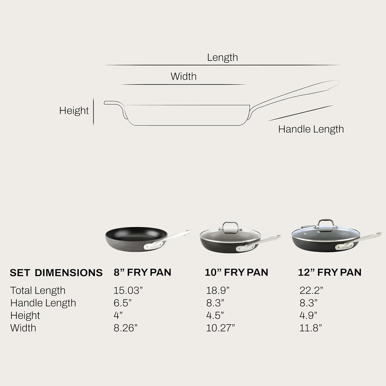 Thumbnail 2 de All-Clad HA1 nonstick fry pan set 5-piece