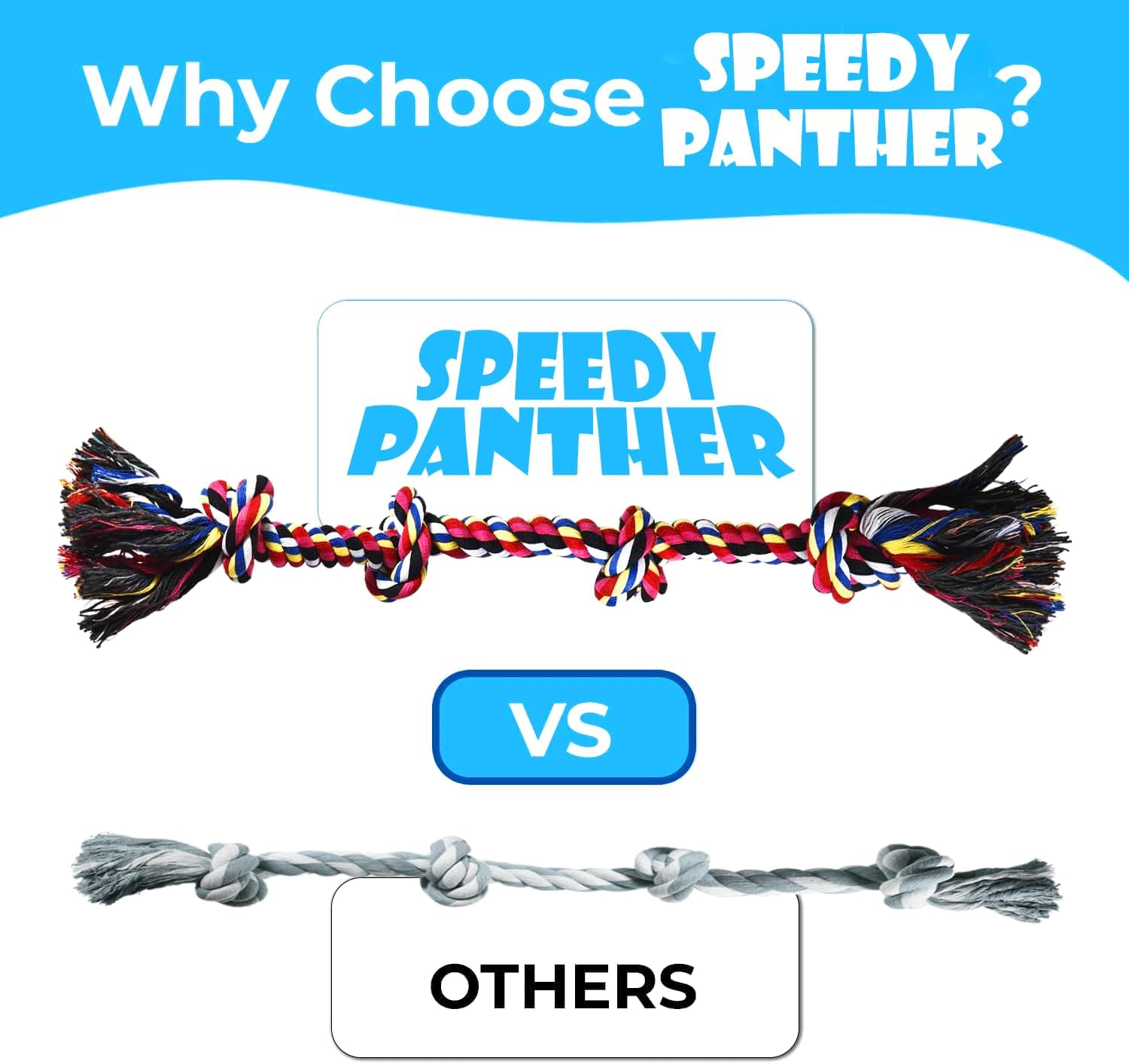Detalle 2 de Speedy Panther 2 Pack Dog Rope Toys 77cm