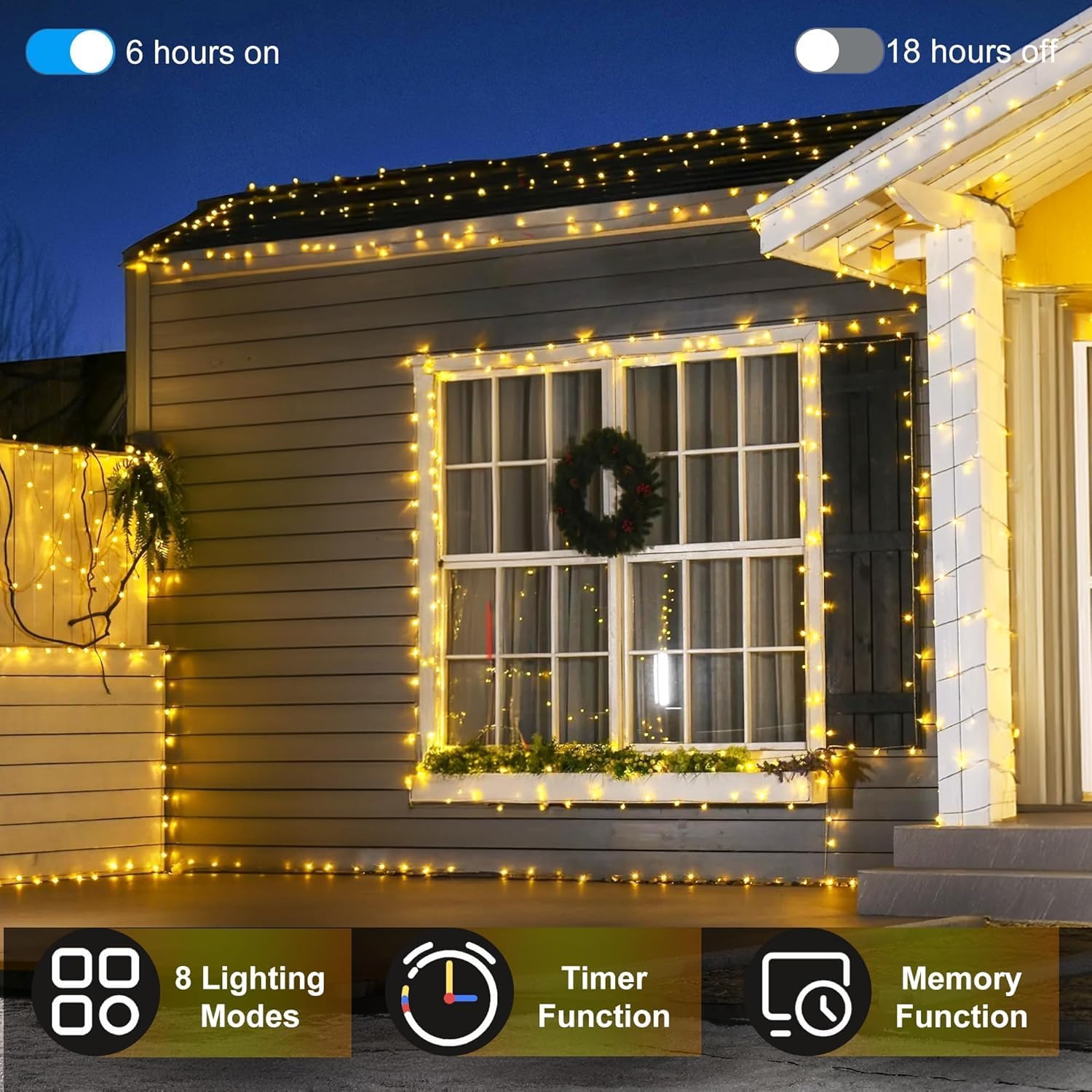 Detalle de Mresove M20 Pro 105 ft 300-LED Connectable Warm White String Lights