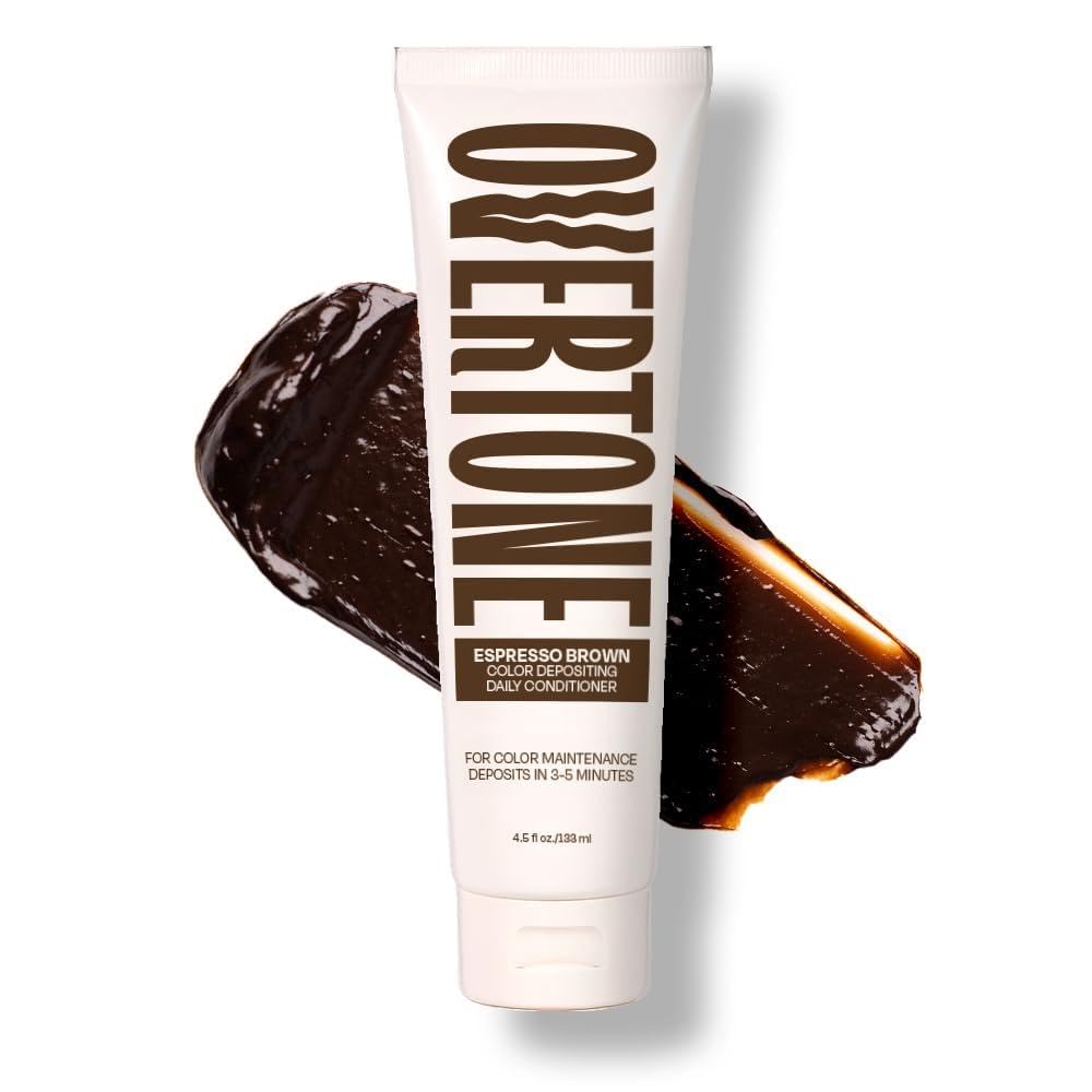 Detalle de Overtone Daily Color Depositing Conditioner for Hair – Espresso Brown (4.5oz)