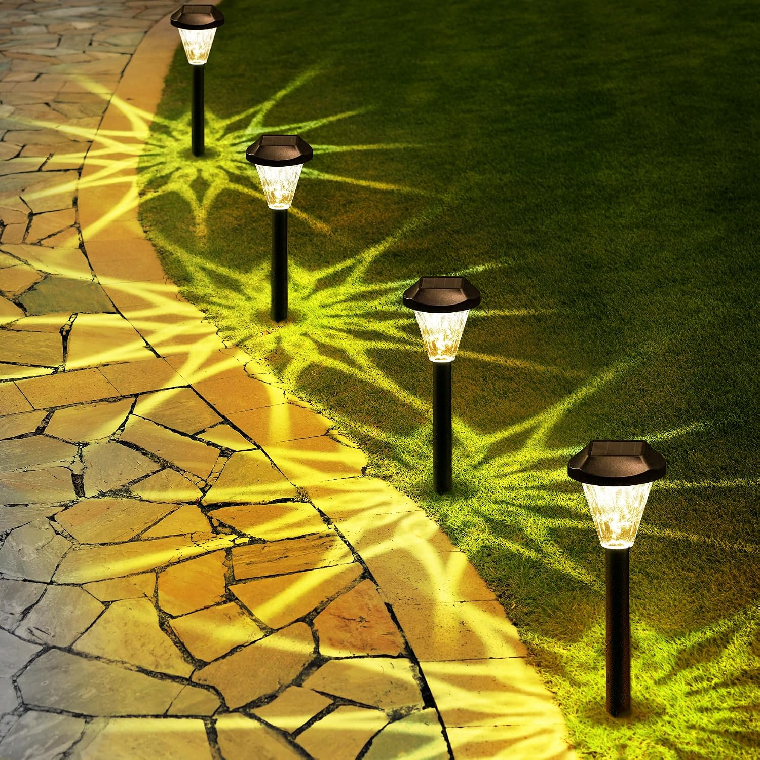 Thumbnail 6 de GIGALUMI Solar Pathway Lights, 8-Pack