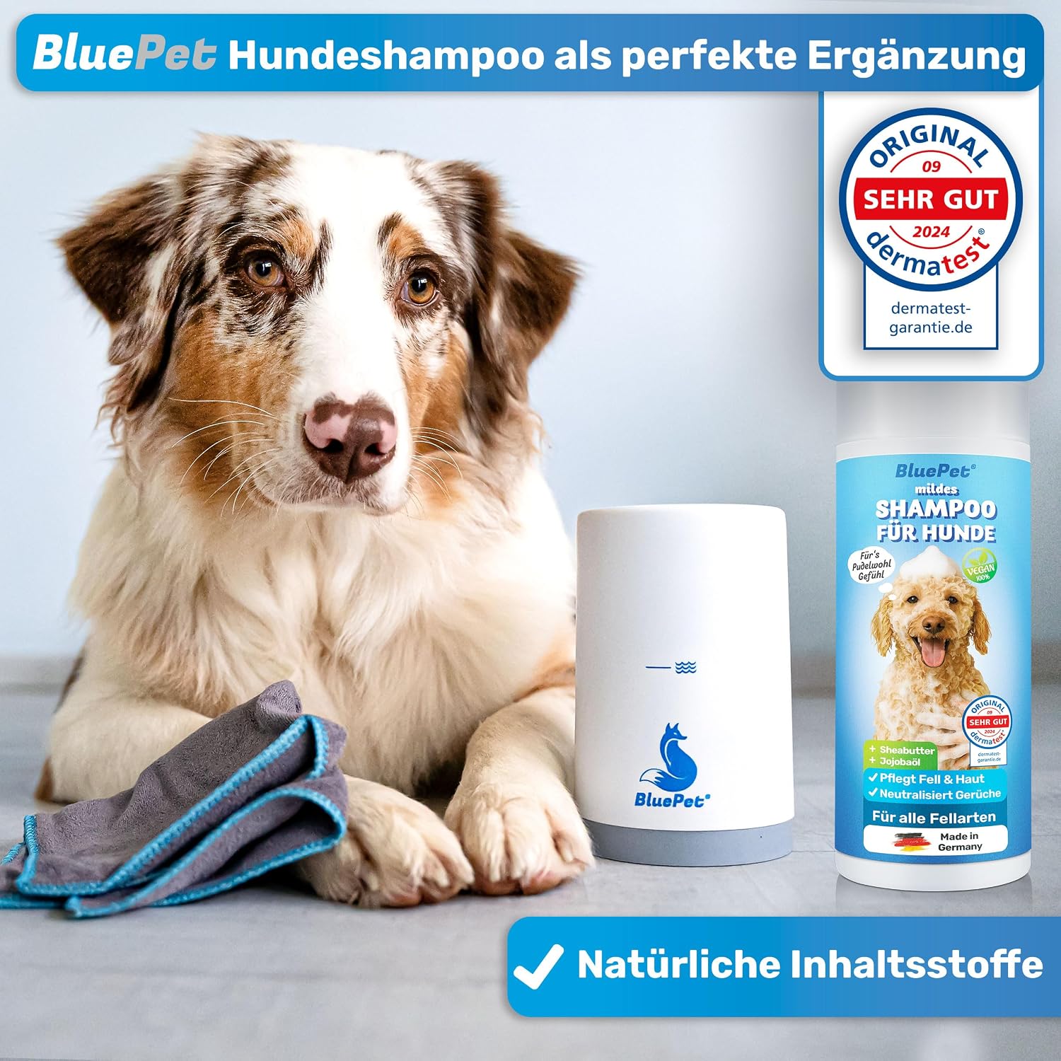 Thumbnail 4 de BluePet Pfotenreiniger Pfotenblitz Größe L – entfernt Schmutz von Hundepfoten inkl. Mikrofaser-Handtuch