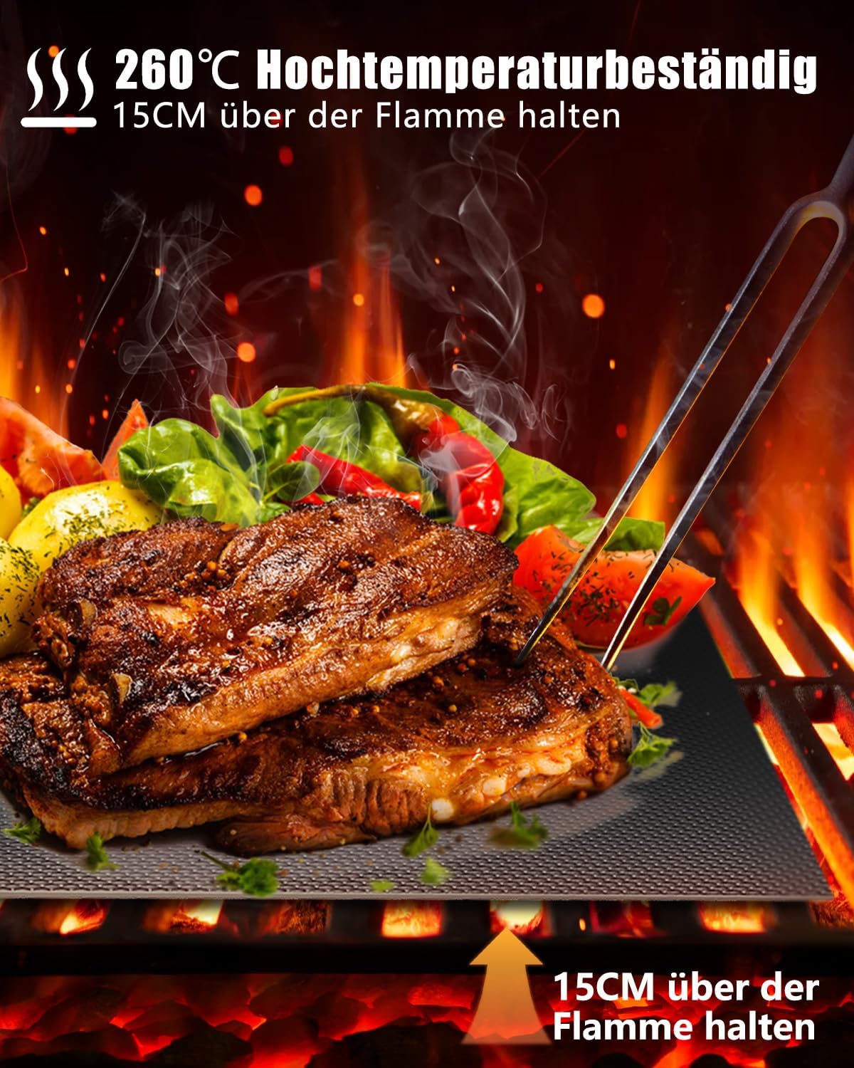 Thumbnail 2 de BBQ Grillmatte für Gasgrill 5er Set