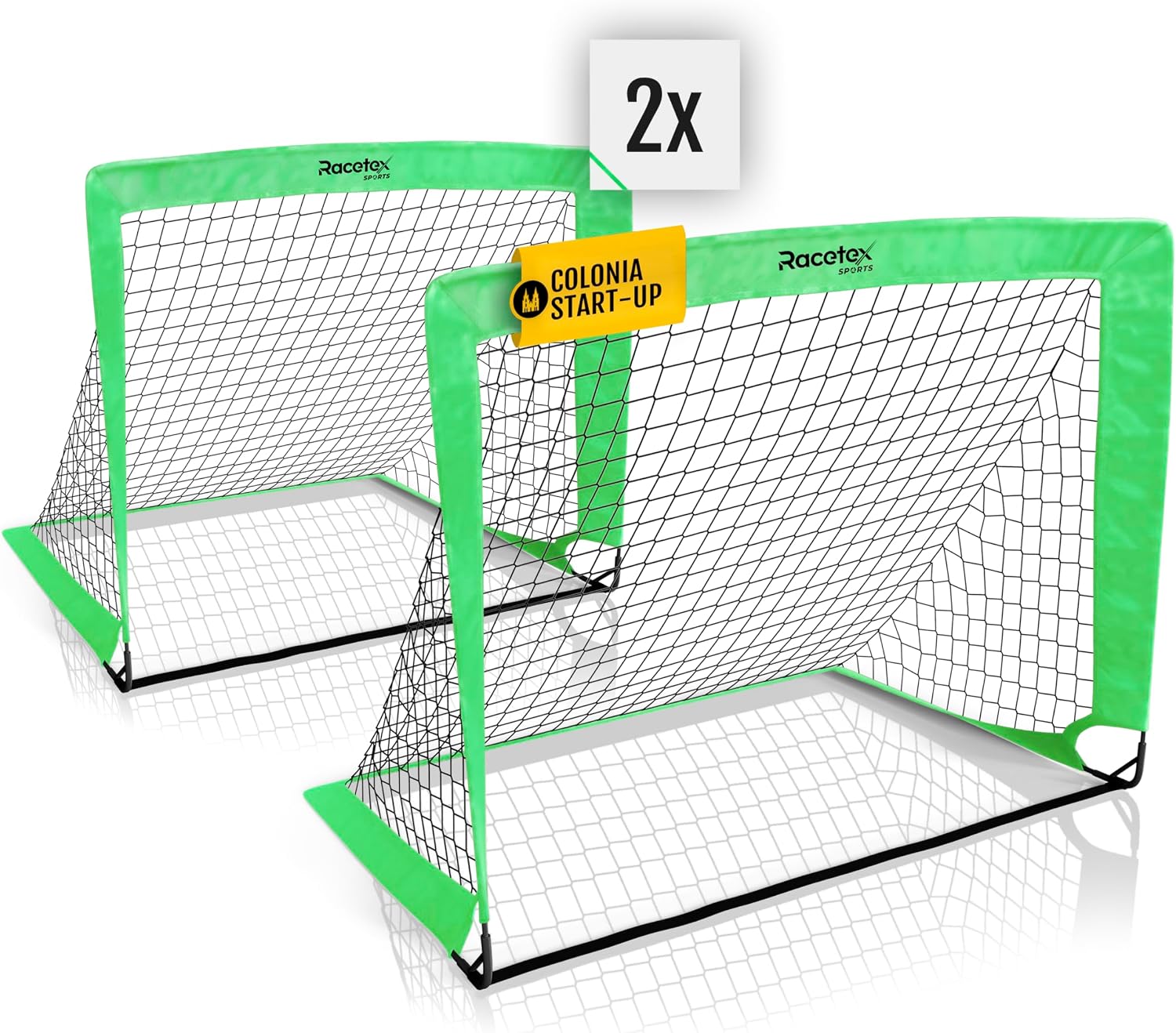 Thumbnail 6 de Racetex set di 2 porte da calcio bambini con aste rinforzate in fibra di vetro e borsa di trasporto