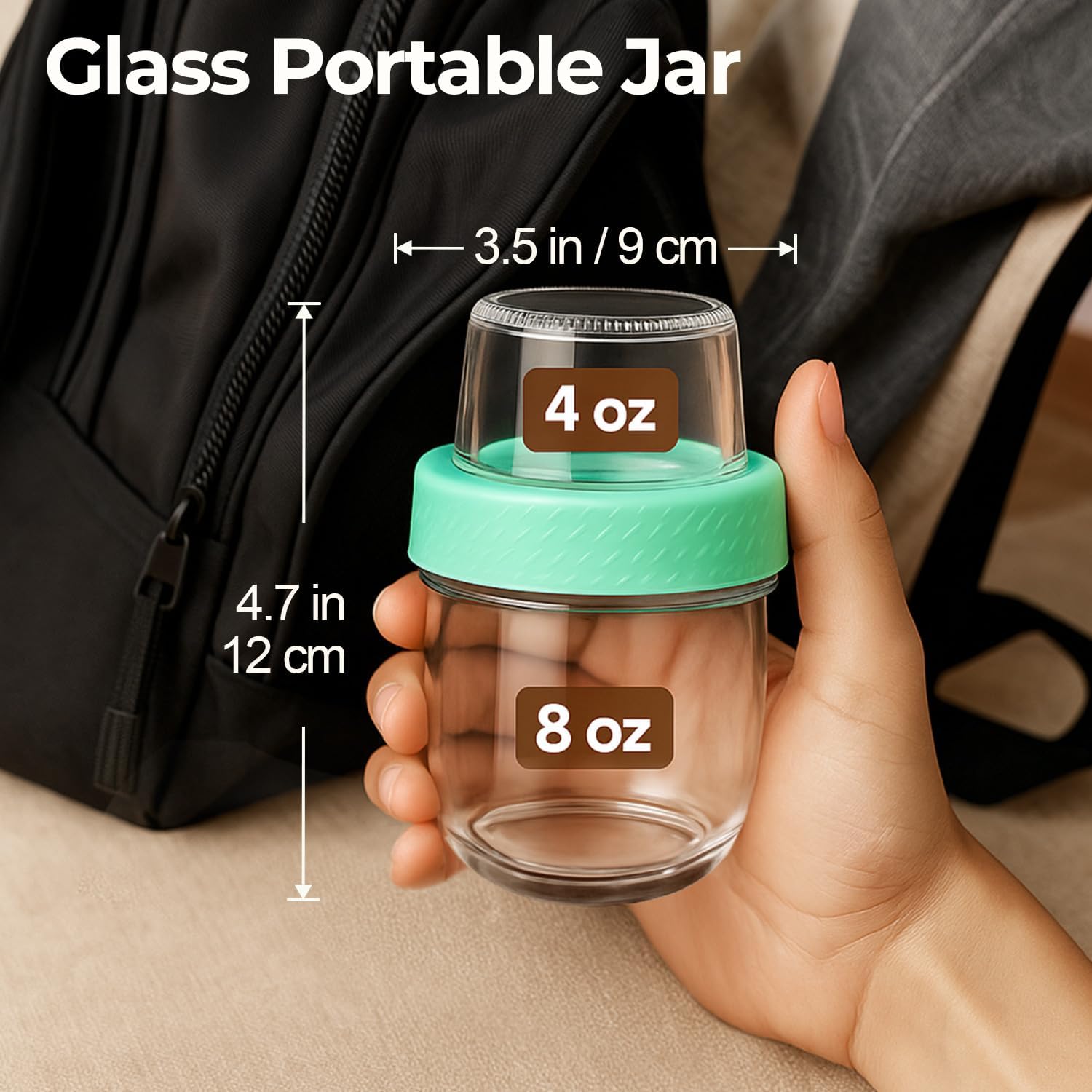 Detalle 2 de ComSaf Overnight Oats Containers 8oz+4oz 🥣