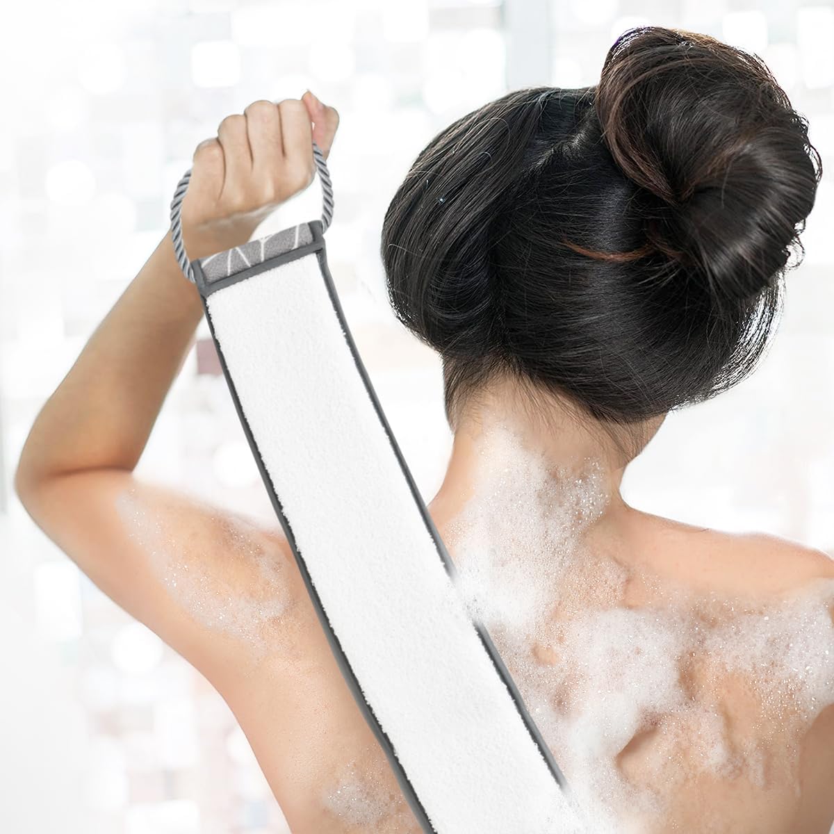 Thumbnail 5 de Joeji's Kitchen Back Scrubber for Shower – eco-friendly plant fibre loofah strap with double-sided exfoliating cleansing