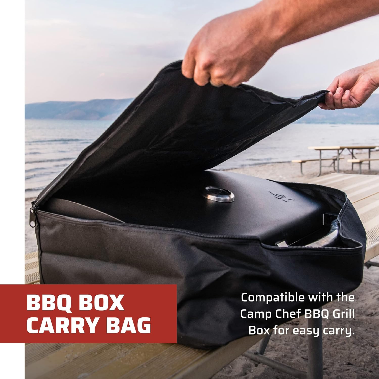 Detalle de Camp Chef BB90L BB90BAG – torba transportowa do grilla 90 l, czarna