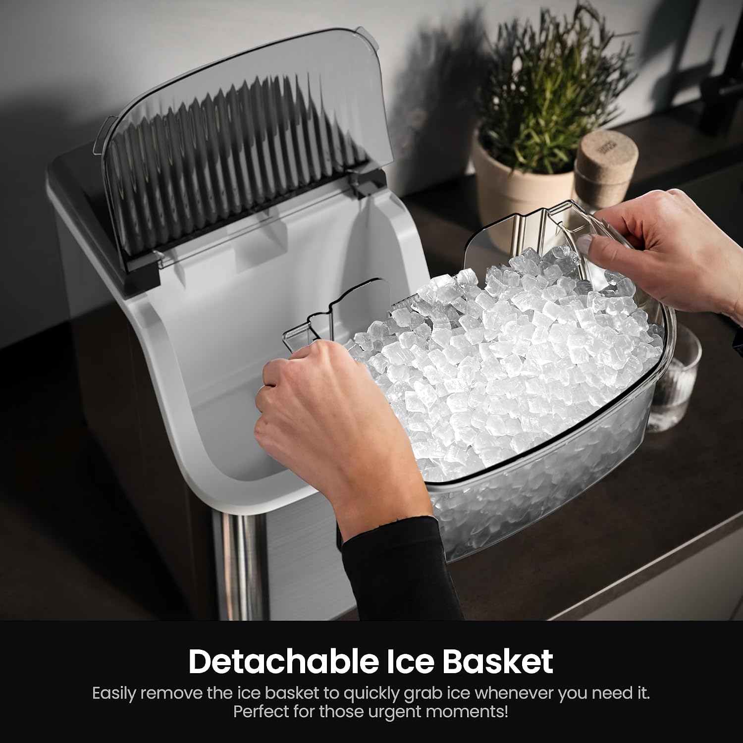 Detalle 2 de Kismile Z5825NB Nugget Ice Maker, 35 lbs/Day, Self-Cleaning, 43 dB