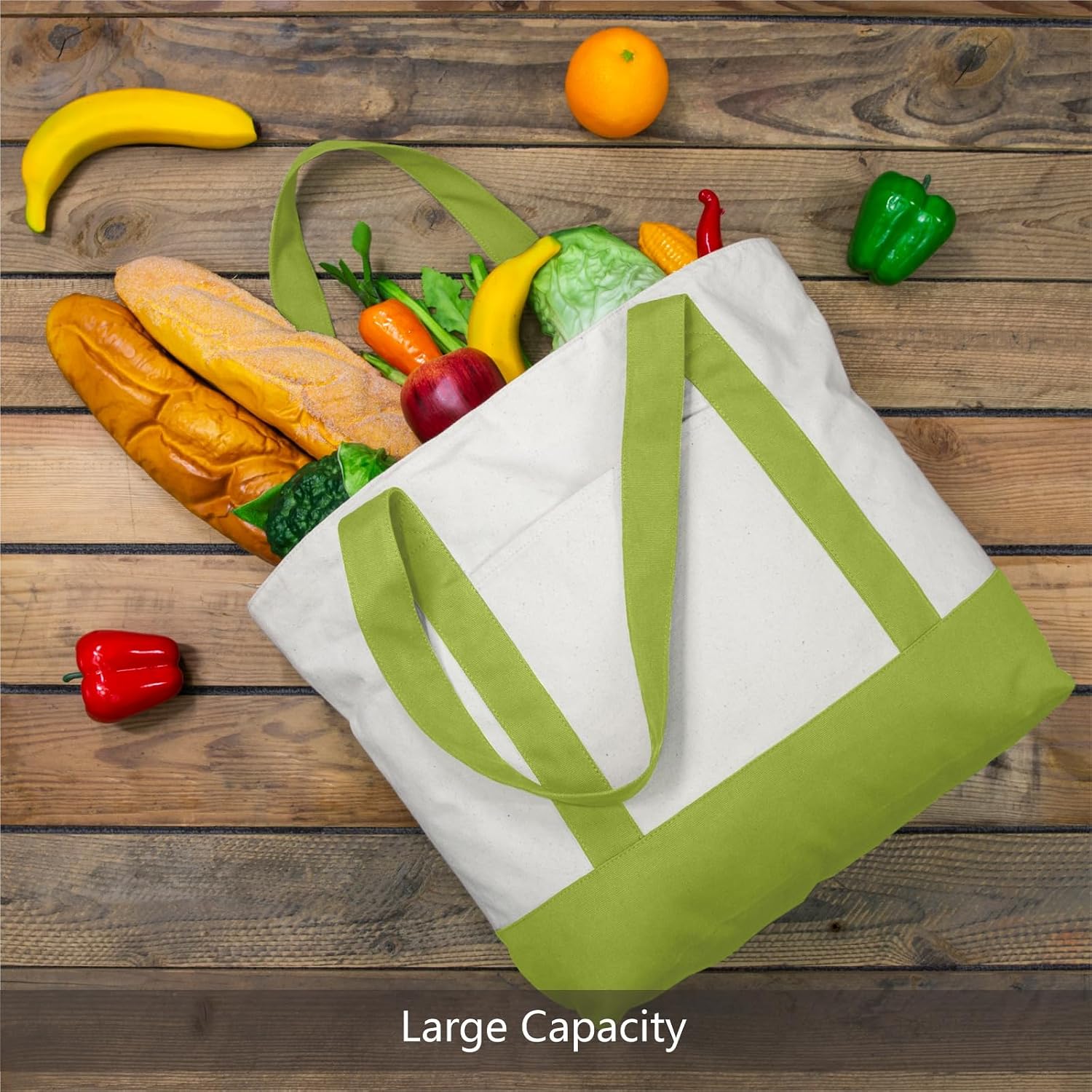 Detalle 2 de TOPDesign Canvas Tote Bag 6-Pack, Reusable