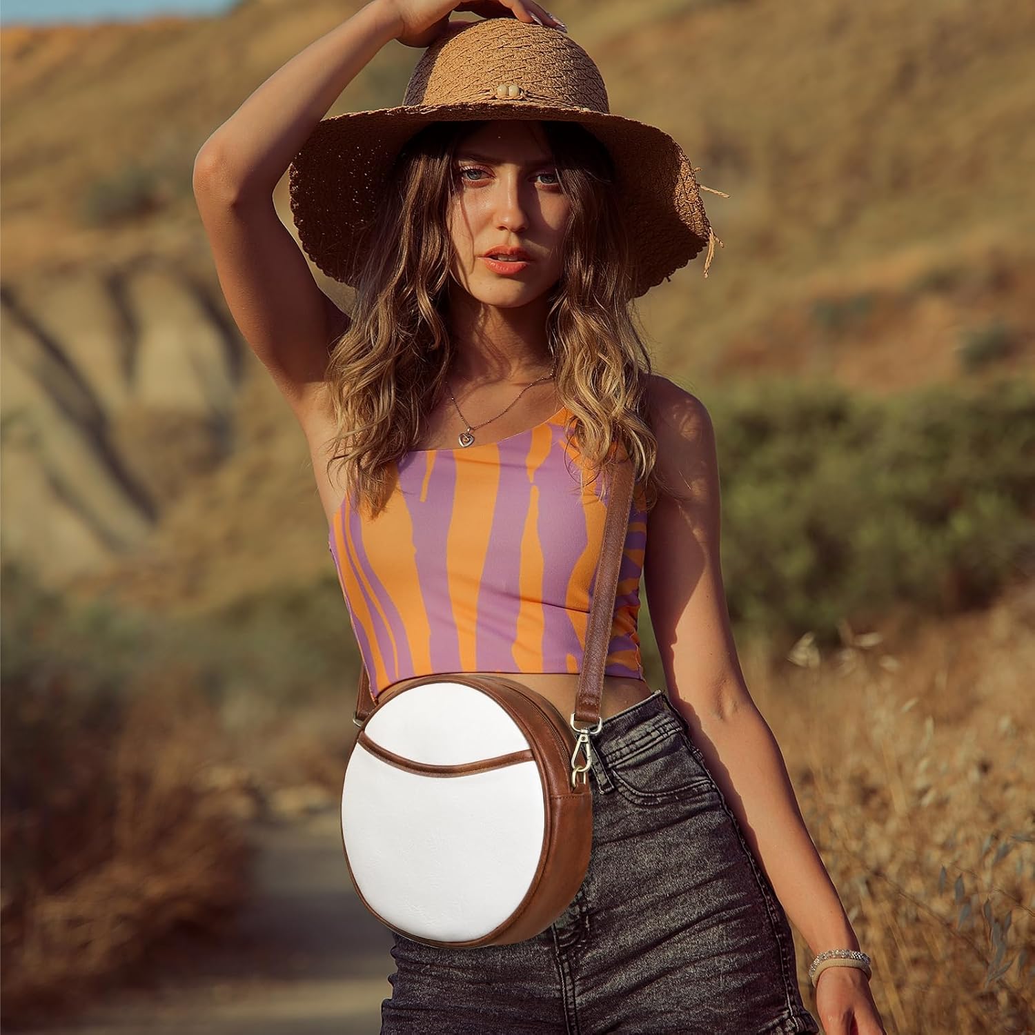 Thumbnail 1 de GAEKEAO Round Crossbody Bag for Women in Vegan Leather