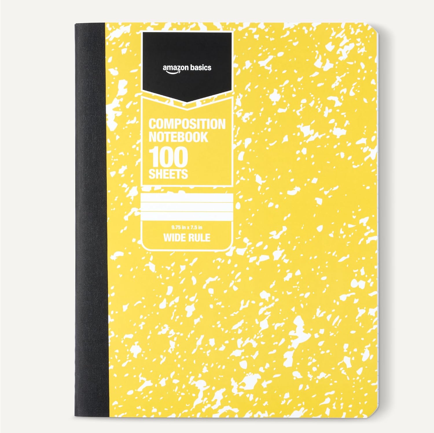 Detalle de Amazon Basics Composition Notebook Pack: 4 Wide-Rule Notebooks with Marble Covers (9.75 x 7.5 in, 100 sheets each)