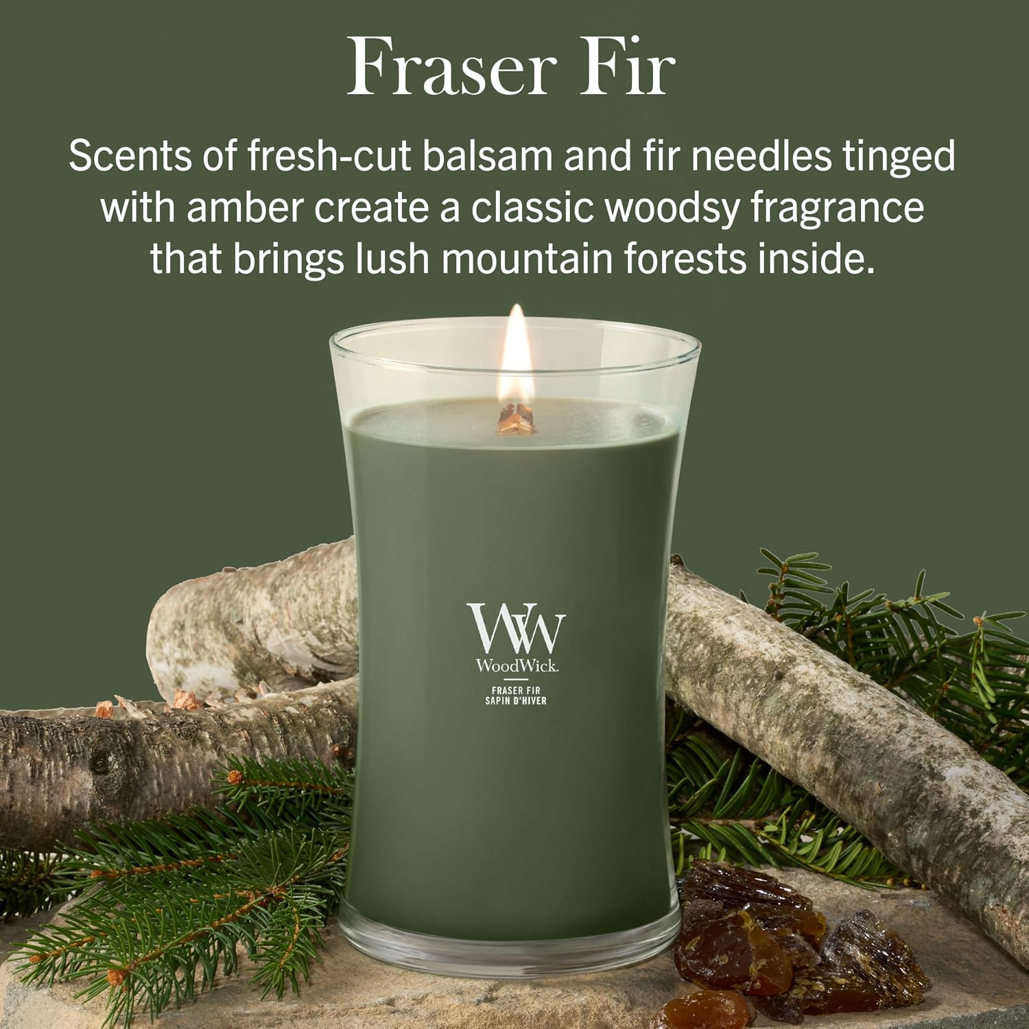 Detalle 2 de WoodWick Fraser Fir Hourglass Candle 130h