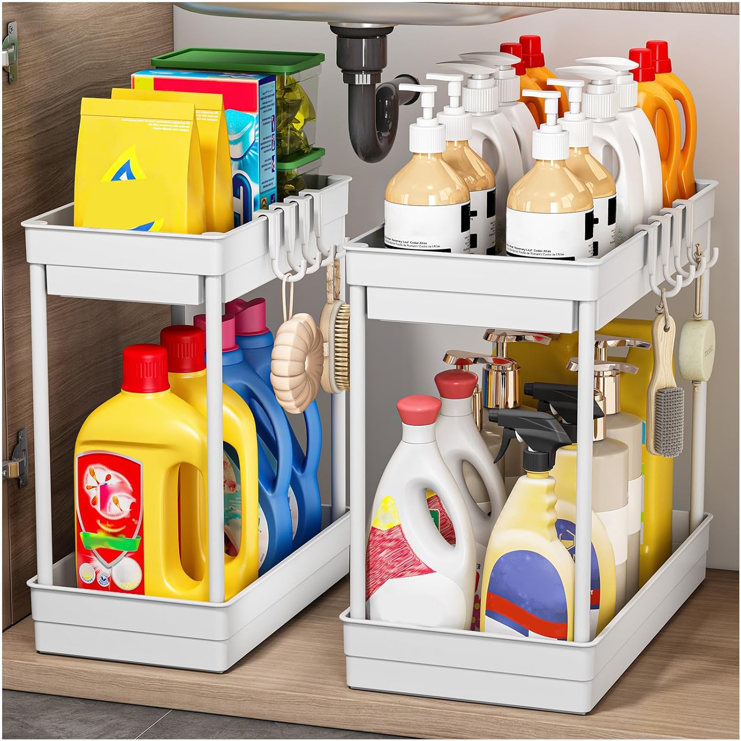 Thumbnail 6 de TidyTrove 2 Pack Under Sink Storage – 2-Tier Kitchen & Multipurpose Organisation (Black)