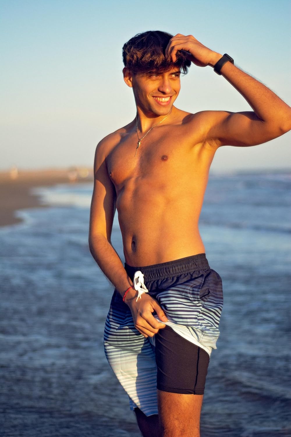 Thumbnail 3 de westwolf Men's Swim Trunks with Compression Liner 9" Quick Dry Board Shorts