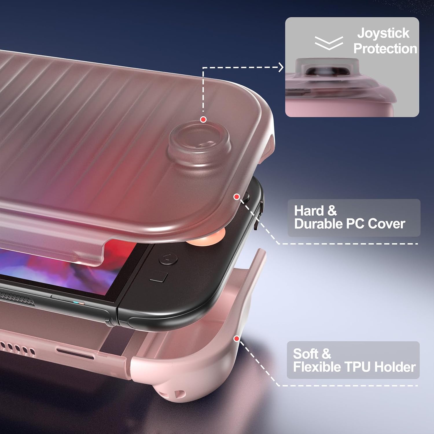 Detalle de ProCase Dockable Switch 2 Grip Case with Protective Front Cover – Light Pink
