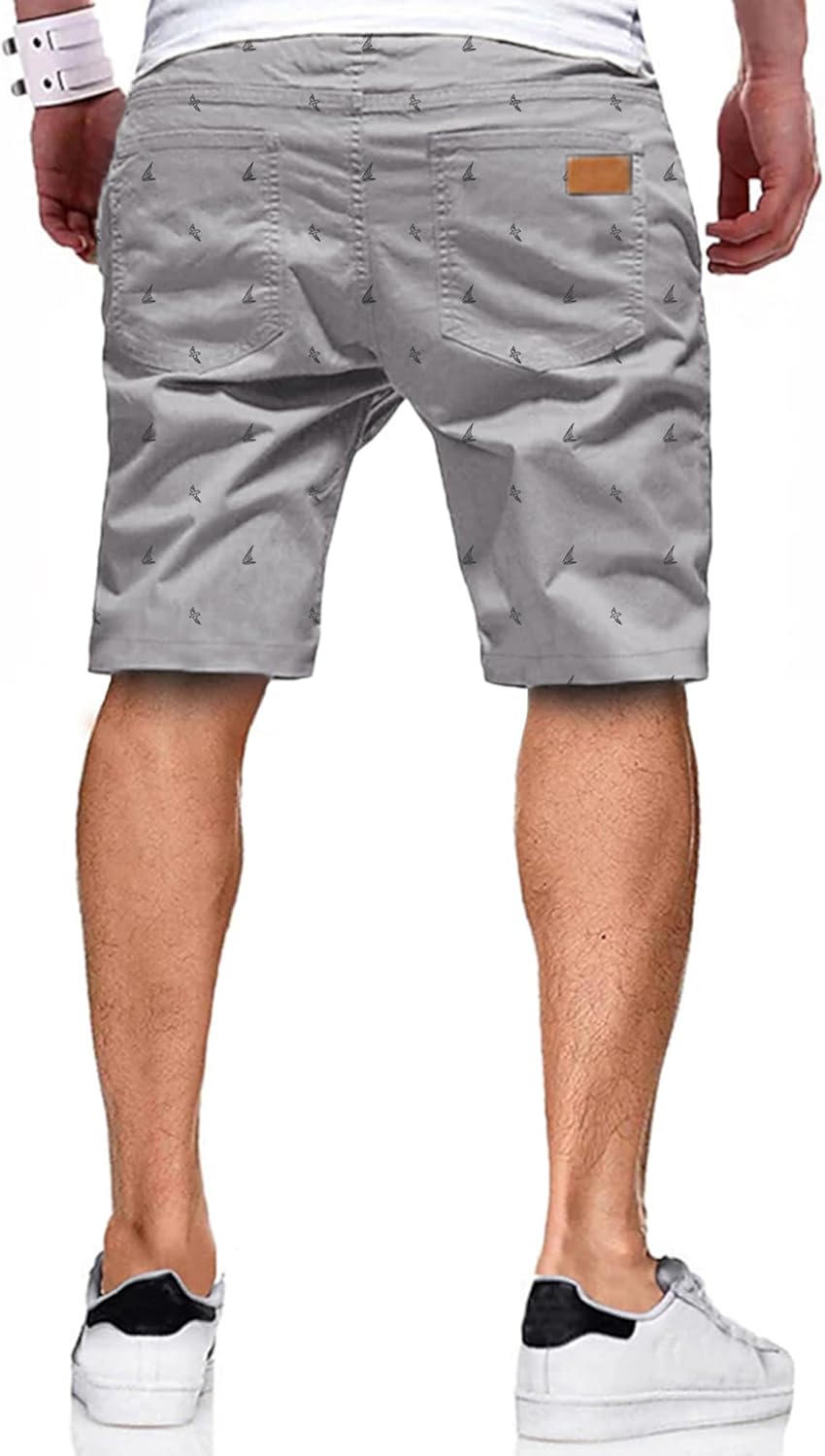Thumbnail 1 de JMIERR Mens Casual Shorts - Cotton Drawstring Twill, Breathable Stretch for Golf & Everyday Wear