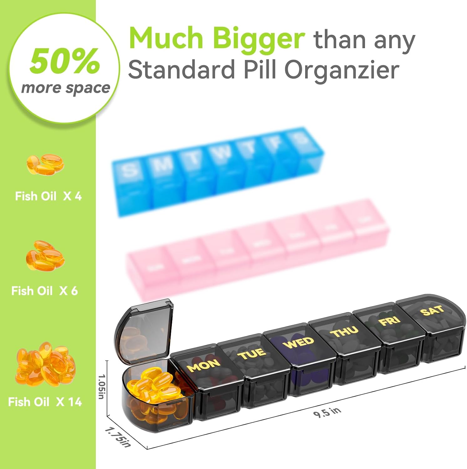 Thumbnail 2 de SHIJOINYU SJXPO-02 Weekly Pill Organizer, 7 Compartments, Easy-Open Design