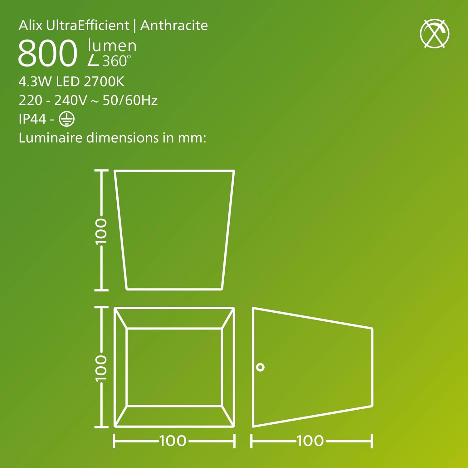 Thumbnail 2 de PHILIPS Alix UltraEfficient Outdoor Wall Light