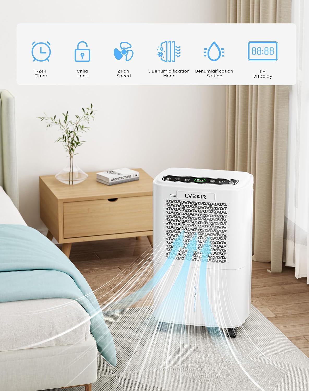 Detalle de 12L/day dehumidifier with timer
