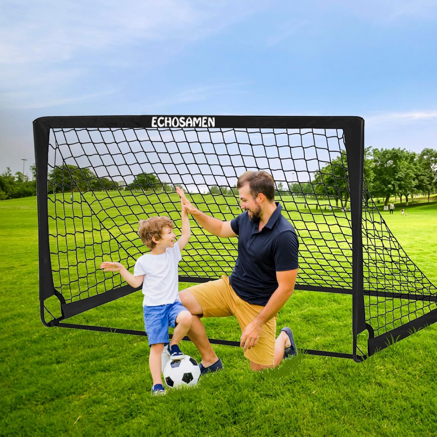 Thumbnail 1 de ECHOSAMEN Kids Soccer Goals for Backyard (2 x 6x4 ft) with Training Gear