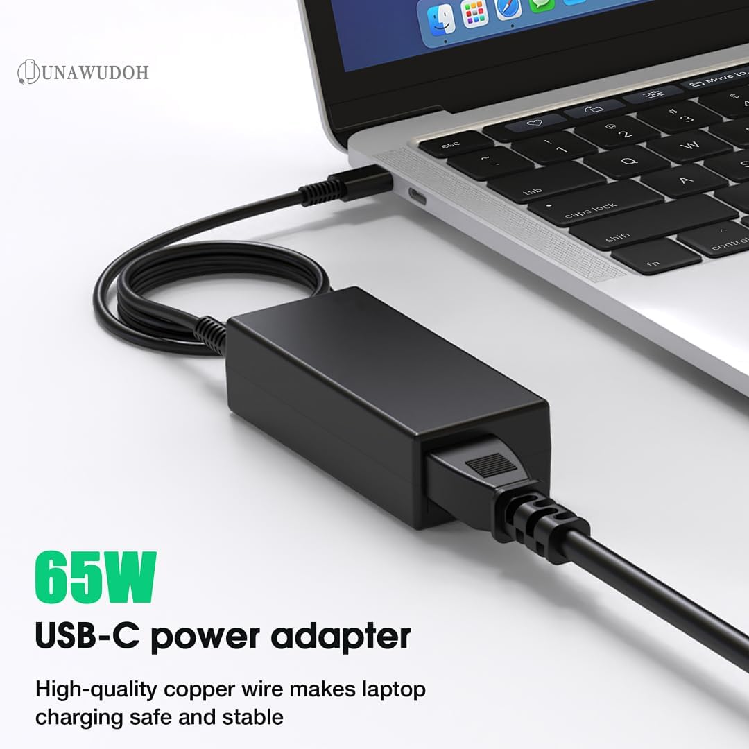 Thumbnail 1 de UNAWUDOH 65W USB-C Laptop Charger for ThinkPad and more