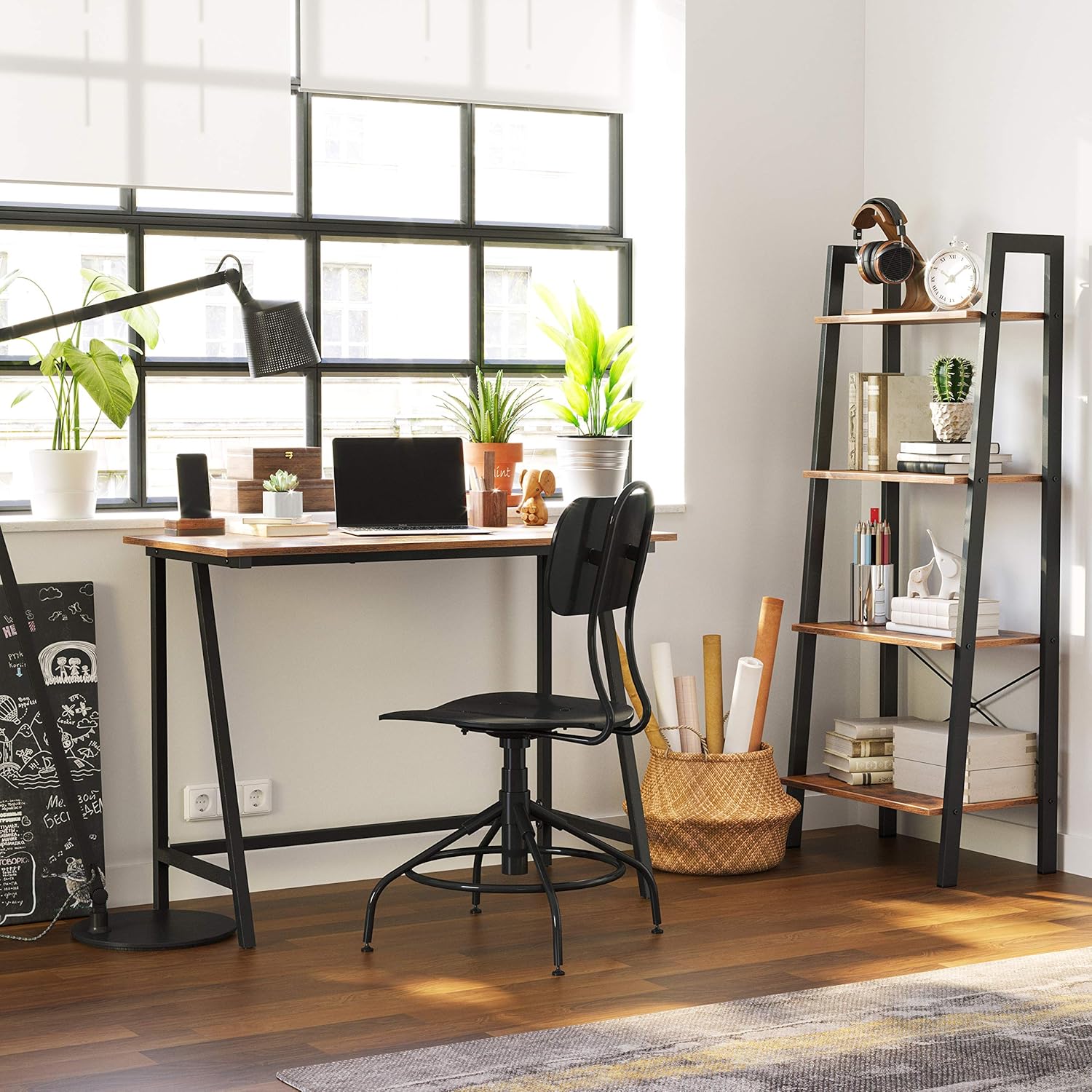 Thumbnail 3 de VASAGLE LWD40X industrial computer desk with rustic top (50 x 100 x 75 cm)