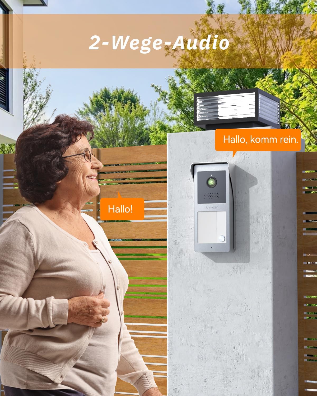 Detalle de TMEZON Video-Türsprechanlage mit Türöffner: 7‑Zoll-Farbmonitor & HD-Türklingelkamera (2‑Draht)