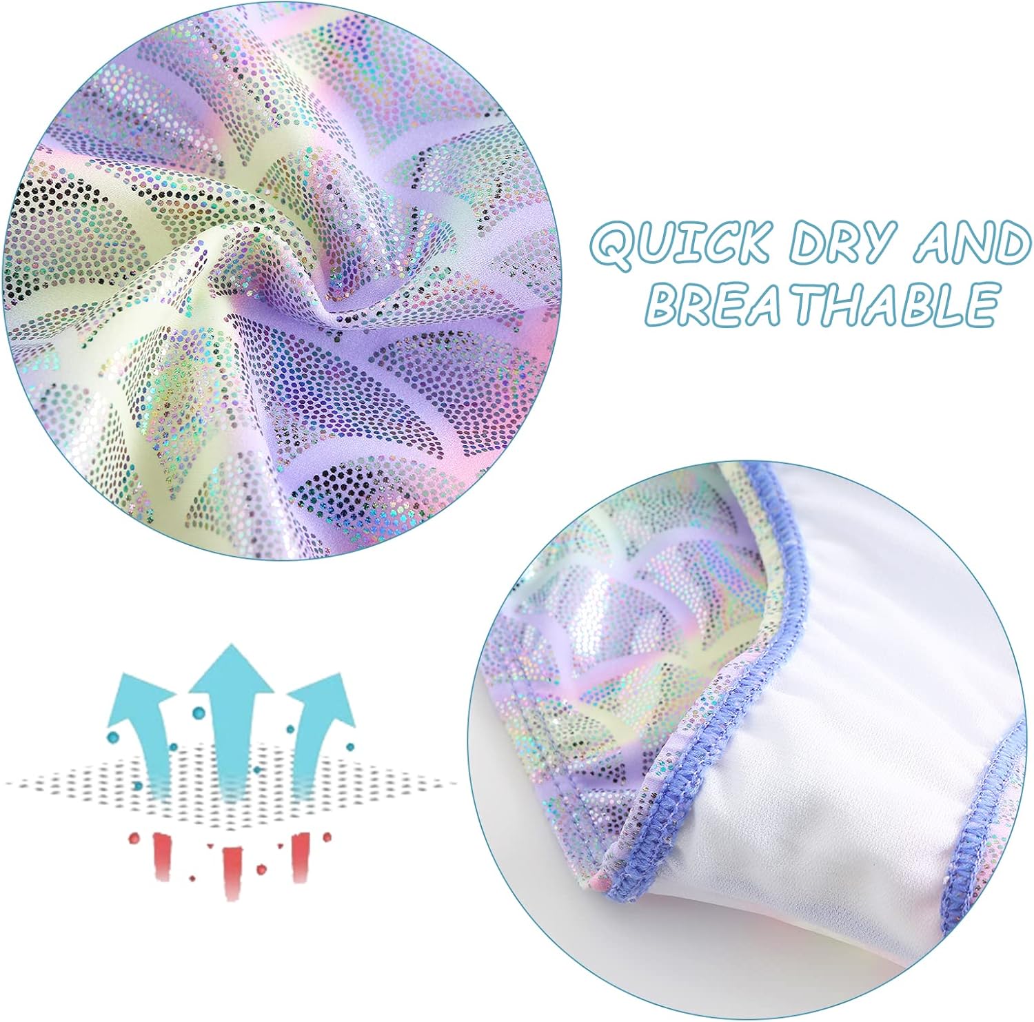 Thumbnail 4 de Aisyee girls mermaid one-piece swimming costume (adjustable straps, flounces) for ages 6–16