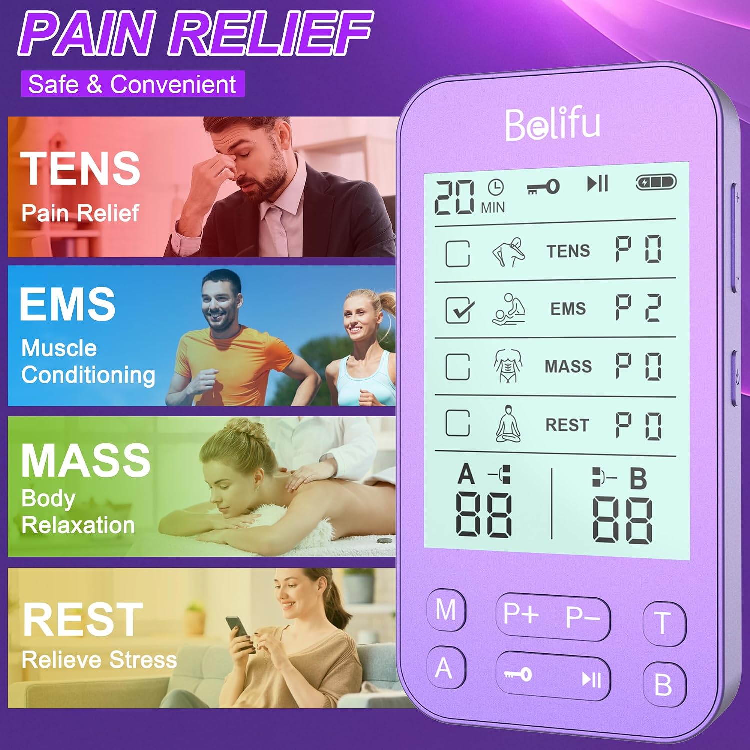 Detalle 2 de Belifu TENS muscle stimulator