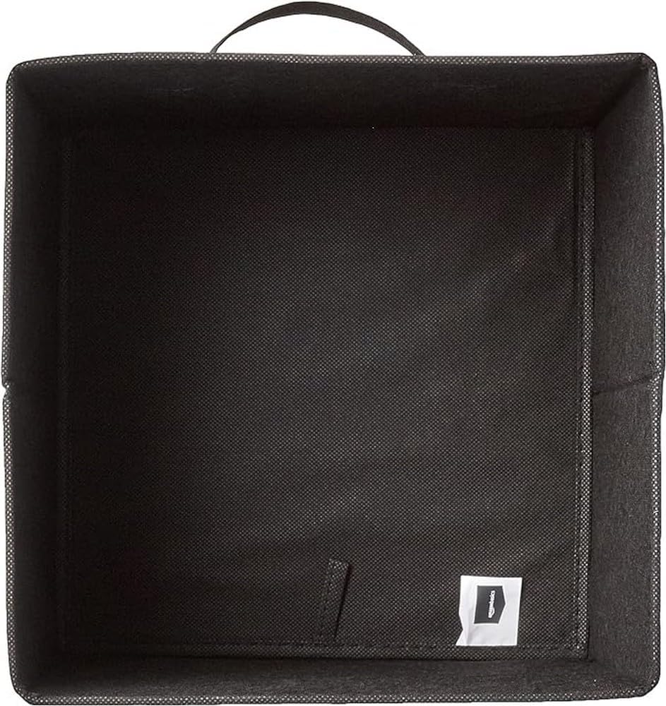 Detalle de Amazon Basics Zusammenklappbarer Aufbewahrungswürfel aus Stoff, 6er-Set, Schwarz