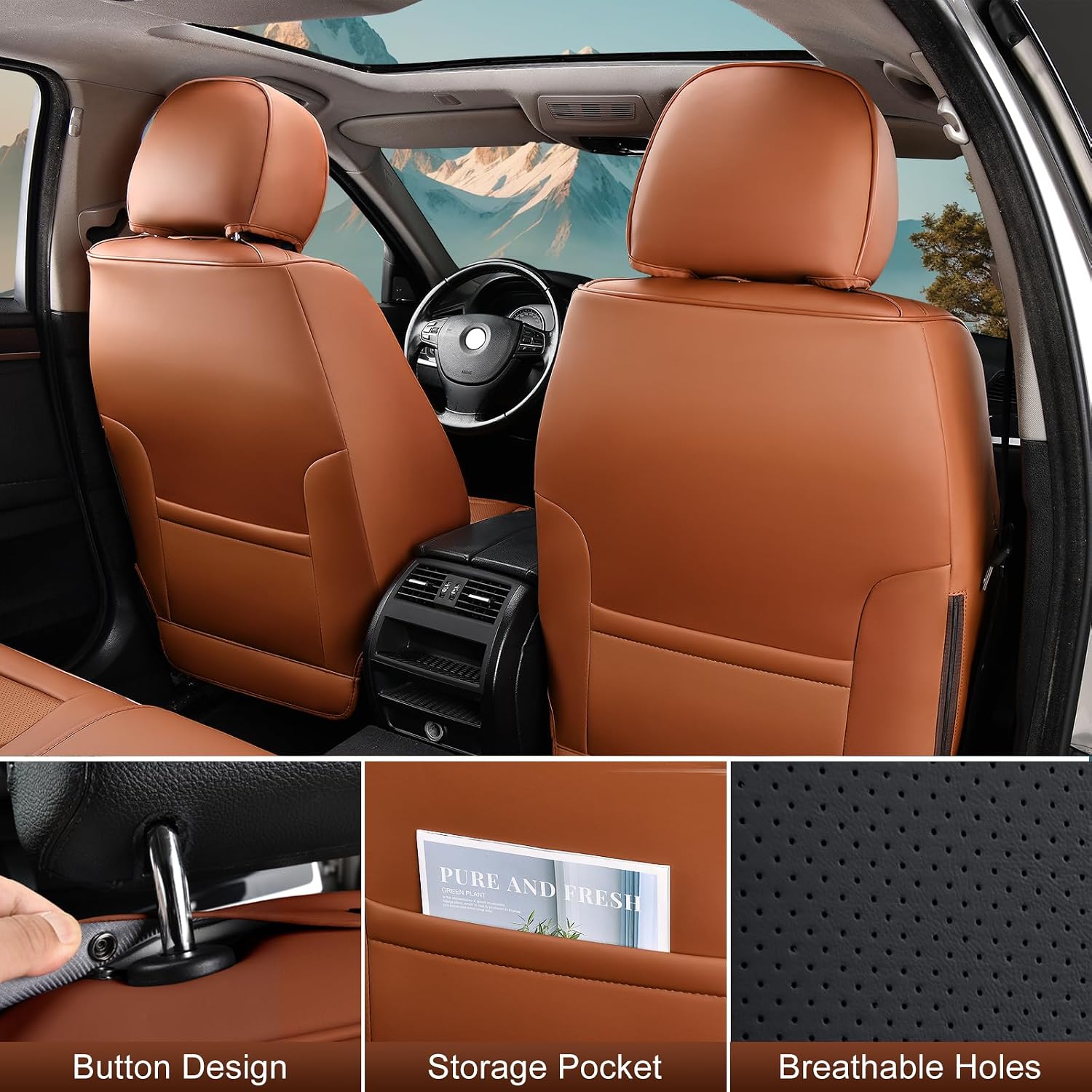 Thumbnail 3 de TIEHESYT Leather Car Seat Covers