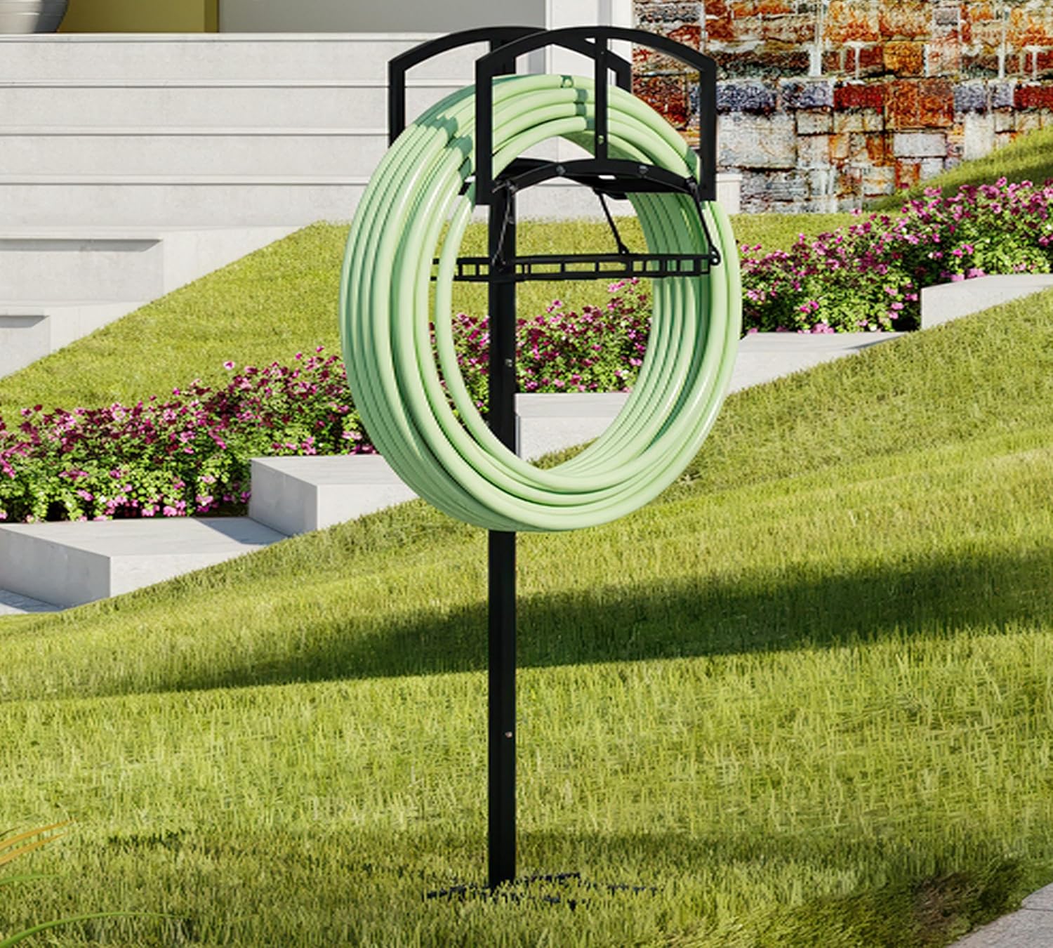 Thumbnail 3 de CALIDOLA Garden Hose Stand with 4-Point Stability and 150-Foot Reel