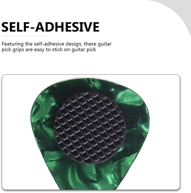 Detalle de SUPVOX 56C3R56T16J9HB2ZL Guitar Pick Grip Pads, Self-Adhesive Rubber, Black, 20-Pack