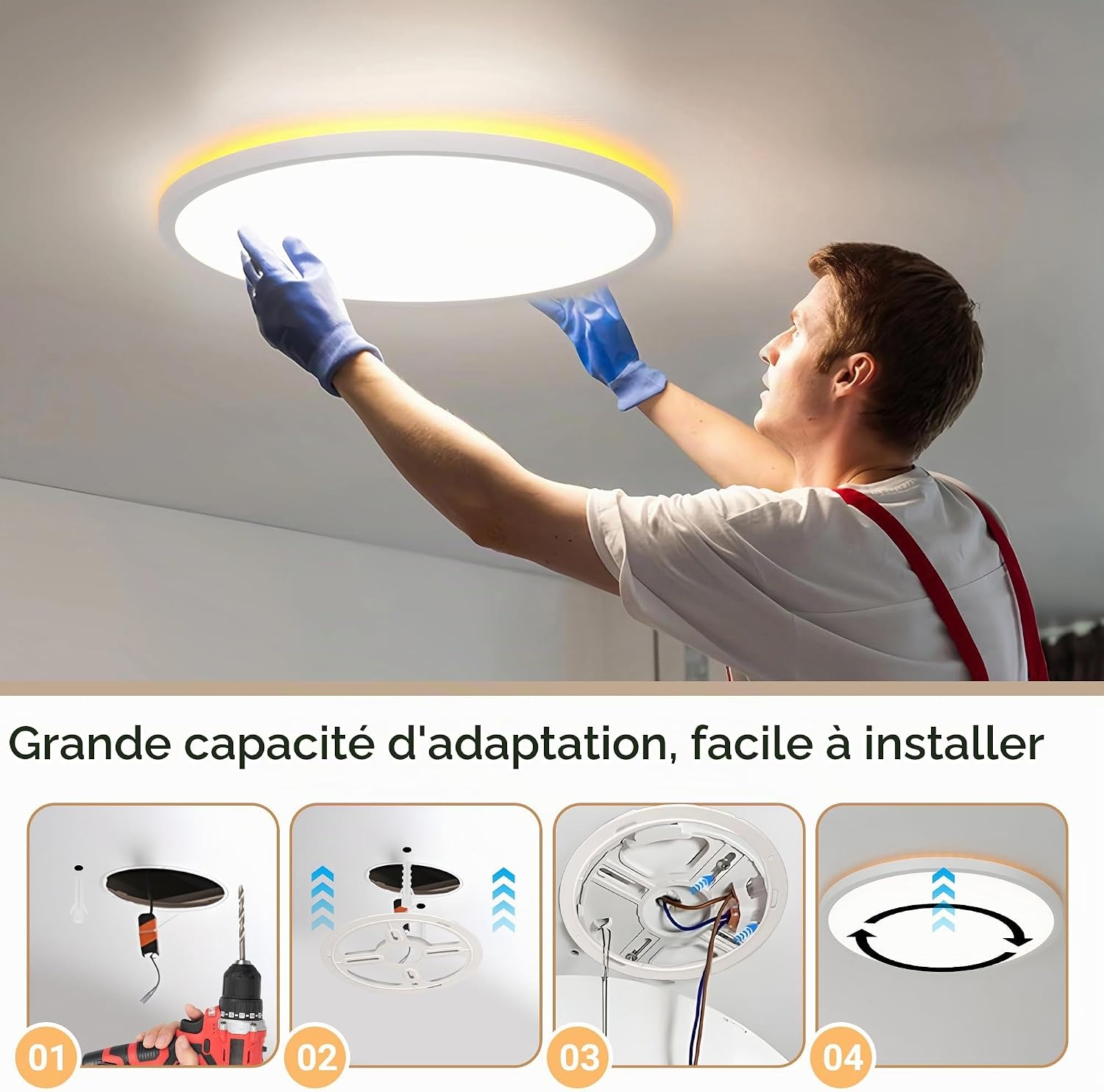 Thumbnail 6 de MoonYard MY-50IND-BLANCO led-plafondlamp Ø 50 cm met dimmer en nachtmodus