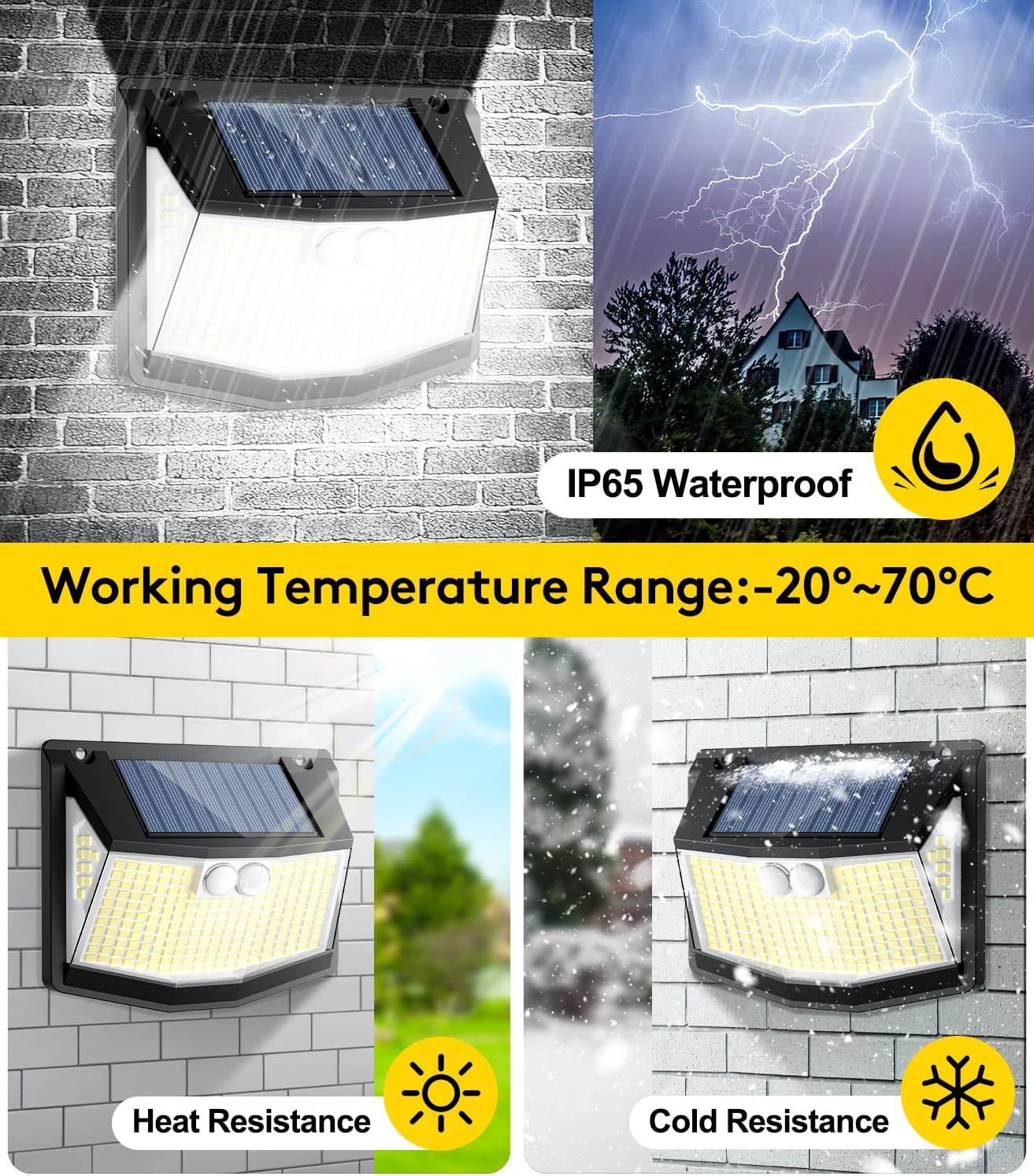 Thumbnail 3 de Solar Lights Outdoor Garden 248 LED Solar Security Light 4 Pack with 3 Motion Sensor Modes (IP65, 270°)
