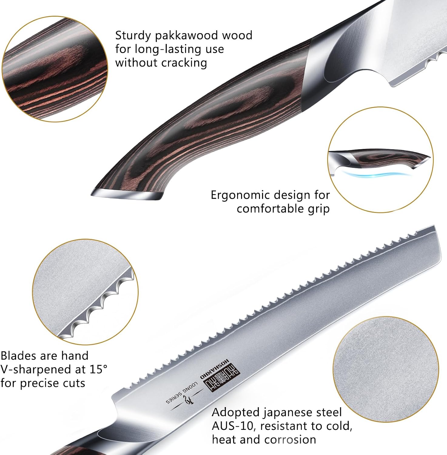 Thumbnail 1 de HOSHANHO Bread Knife, 10-Inch