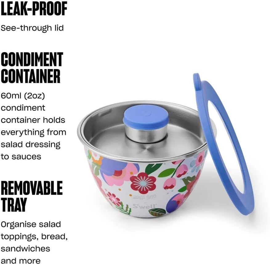 Thumbnail 6 de S'well x Steffi Lynn Salad Bowl Kit, 1.9 Litre Stainless Steel, Leakproof