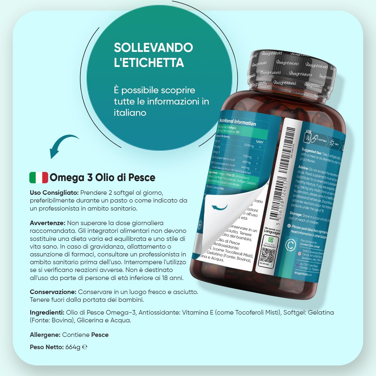 Thumbnail 6 de Omega 3 Olio di Pesce 2000 mg, 660 mg EPA