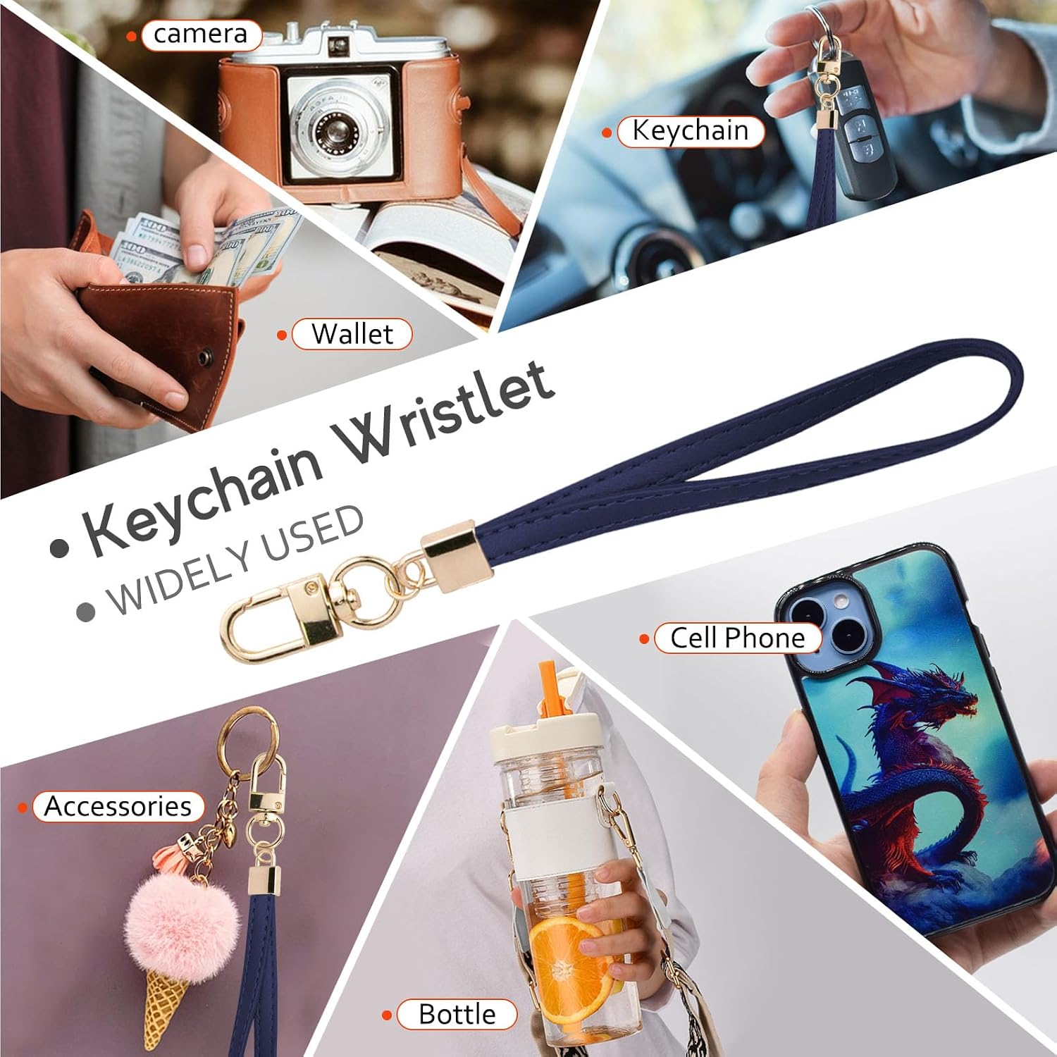 Detalle de KNGITRYI Geldbörse Damen Klein RFID – Kartenetui mit Reißverschluss, Schlüsselanhänger & abnehmbarem Wristlet