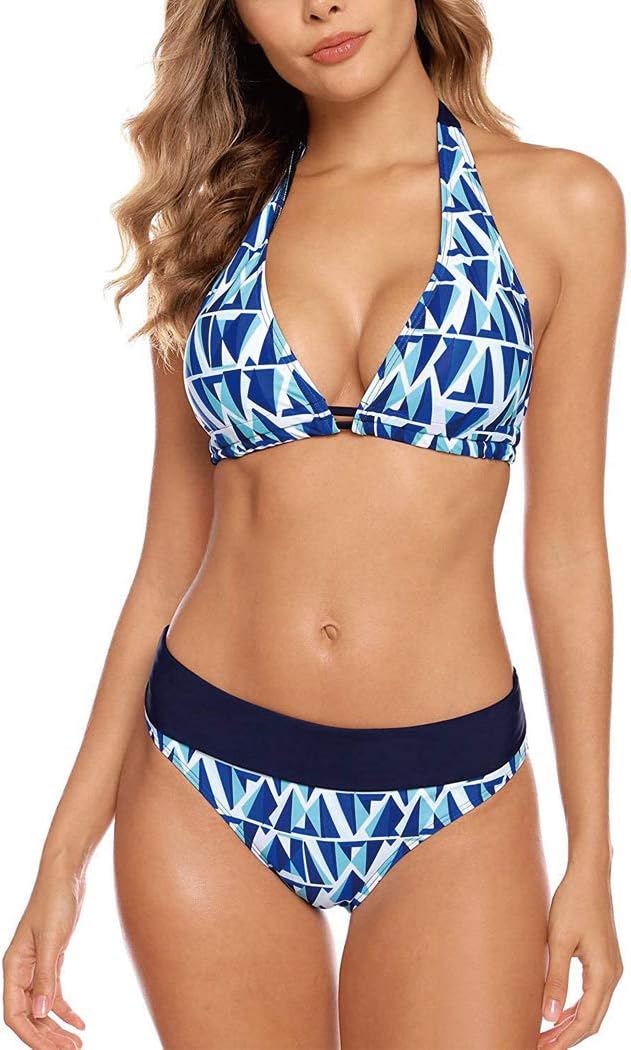 Detalle de Aidotop Damen Bikini Set Triangel Badeanzug – Zweiteiliger Strandbadeanzug mit verstellbarem Neckholder