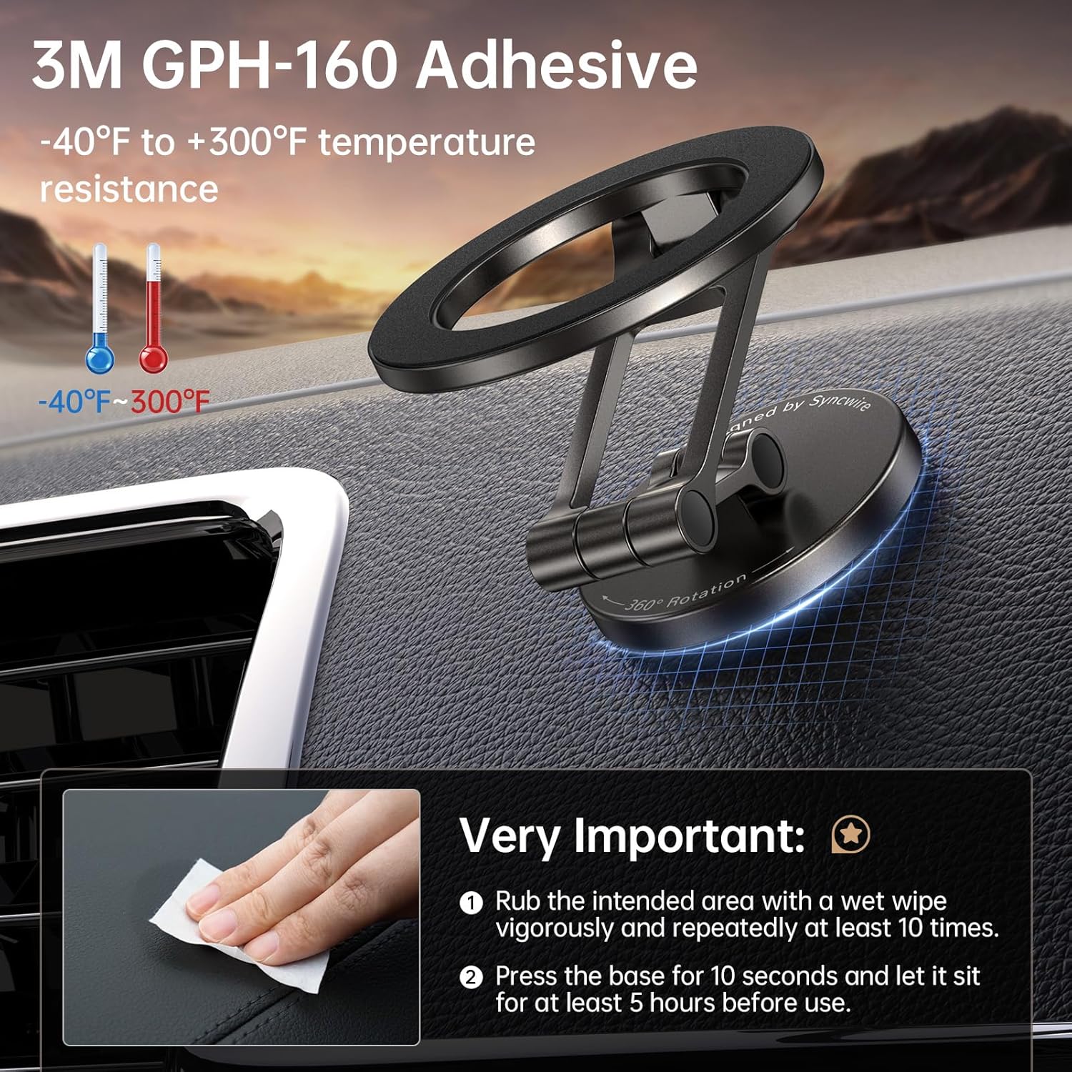 Thumbnail 5 de Syncwire Fits MagSafe Car Mount 360°
