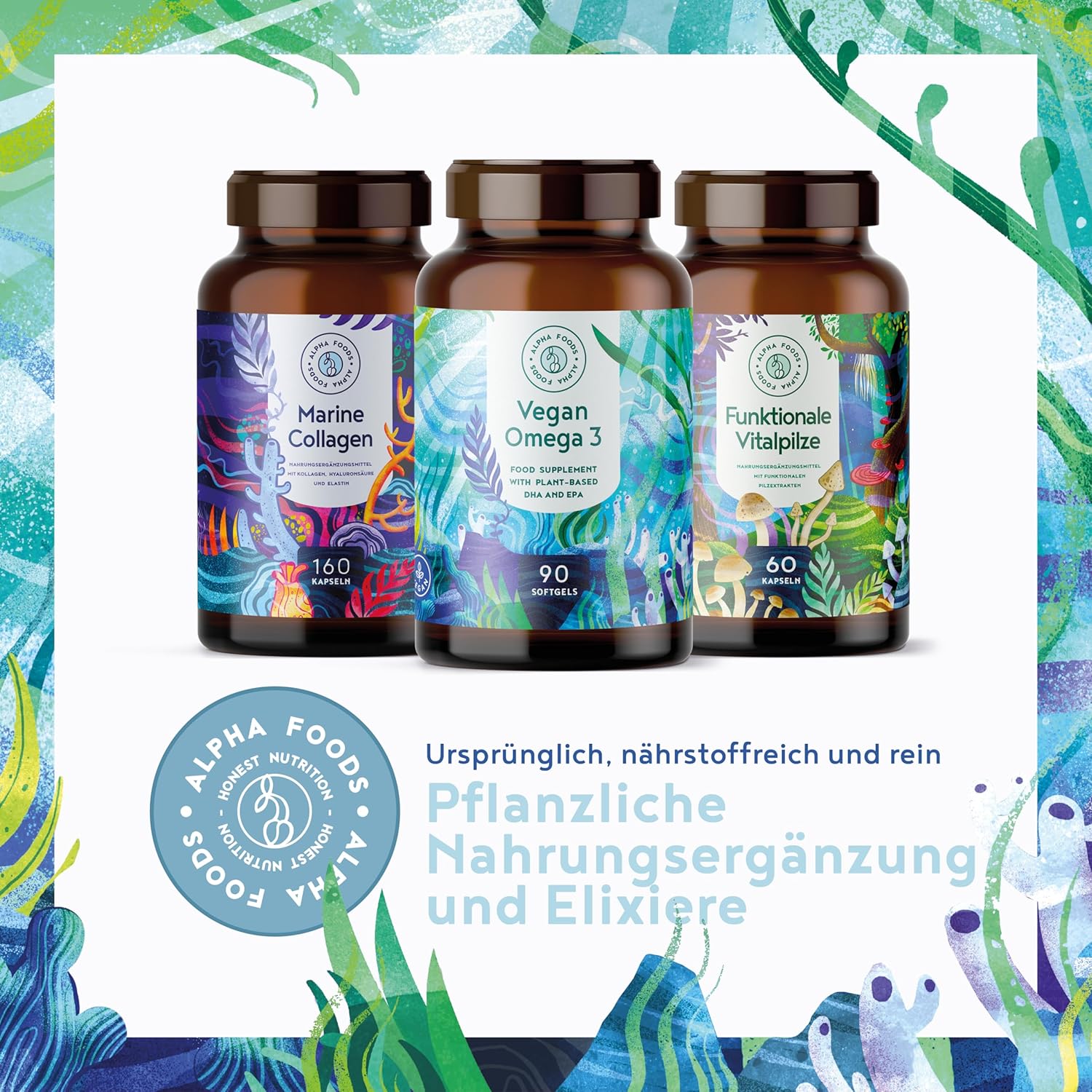Thumbnail 5 de Omega 3 Vegan Hochdosiert aus Algenöl – Alpha Foods, 90Softgels