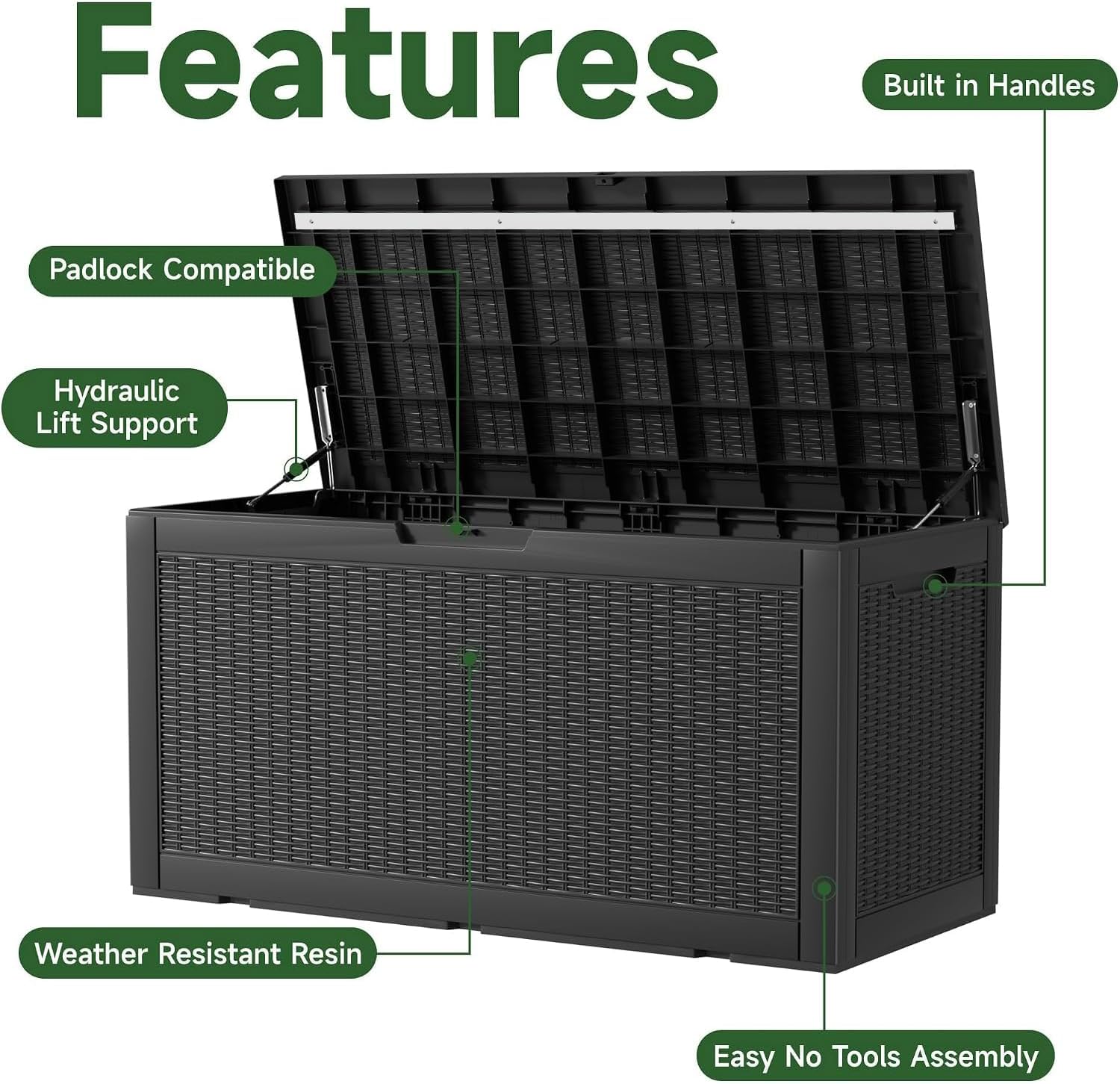 Detalle de PatioZen Deck Box 170 Gallon