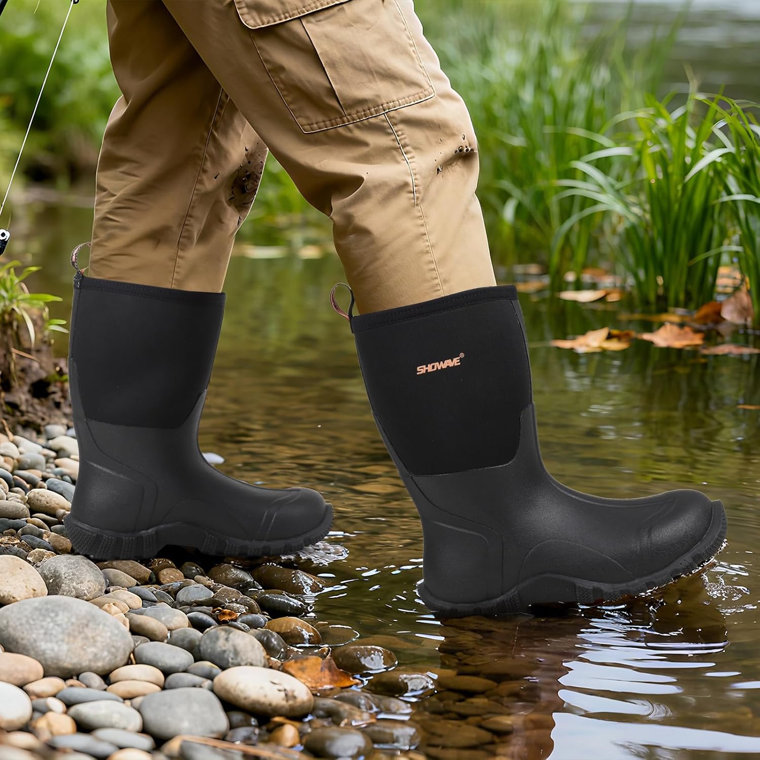 Thumbnail 1 de Showave Rain Boots Men 5mm Neoprene Insulated Rubber Boots