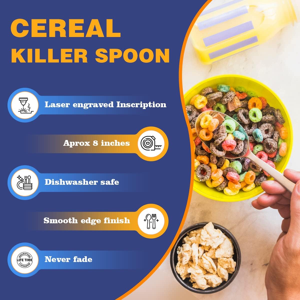 Detalle de Stainless Steel Cereal Spoon 7.99-Inch