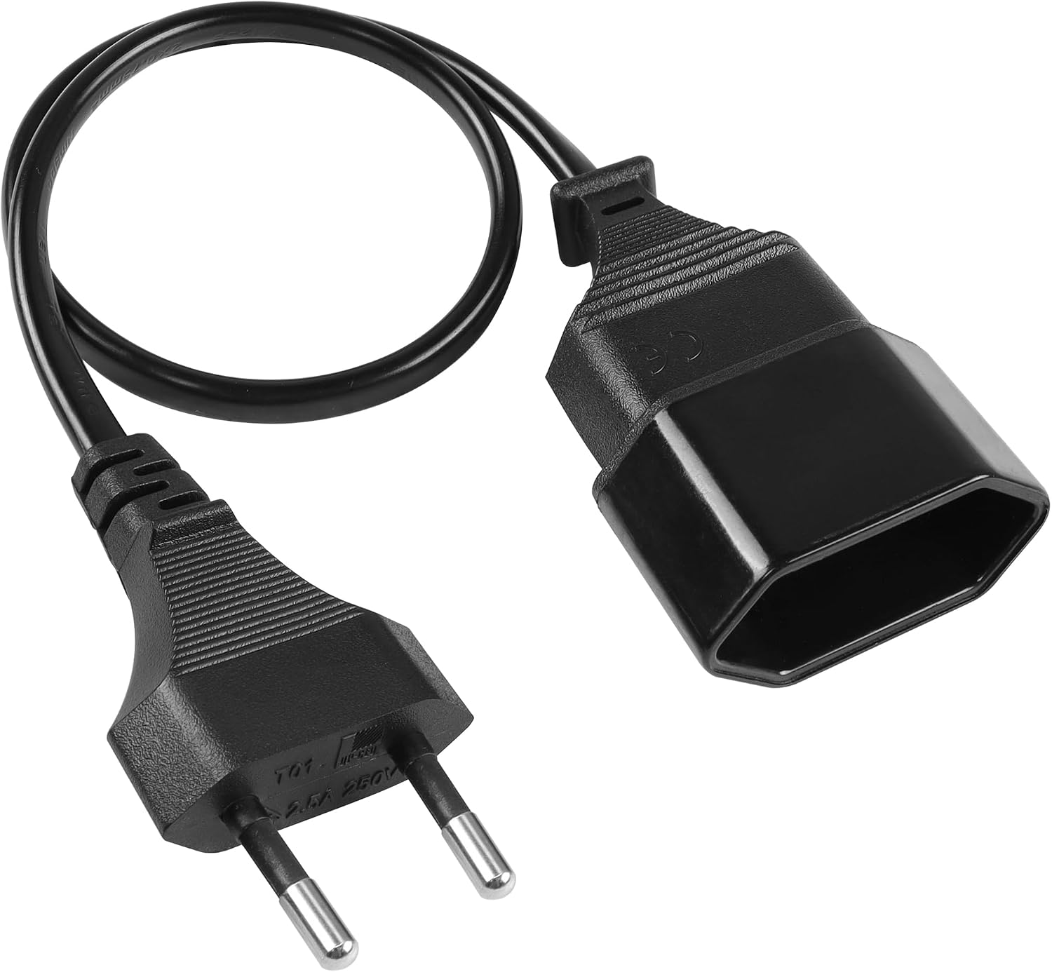 Detalle de YACSEJAO Euro Verlängerung: Typ-C auf Euro-Stecker, 40 cm, 0,75 mm²
