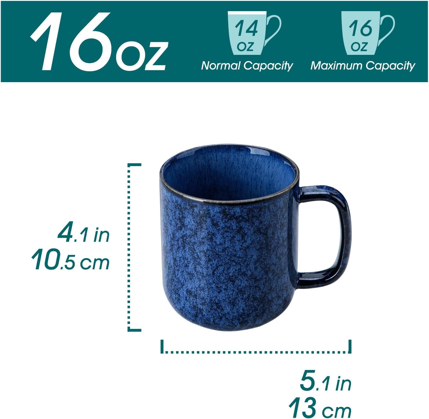 Detalle 2 de vancasso STARRY 16 oz Ceramic Coffee Mugs Set