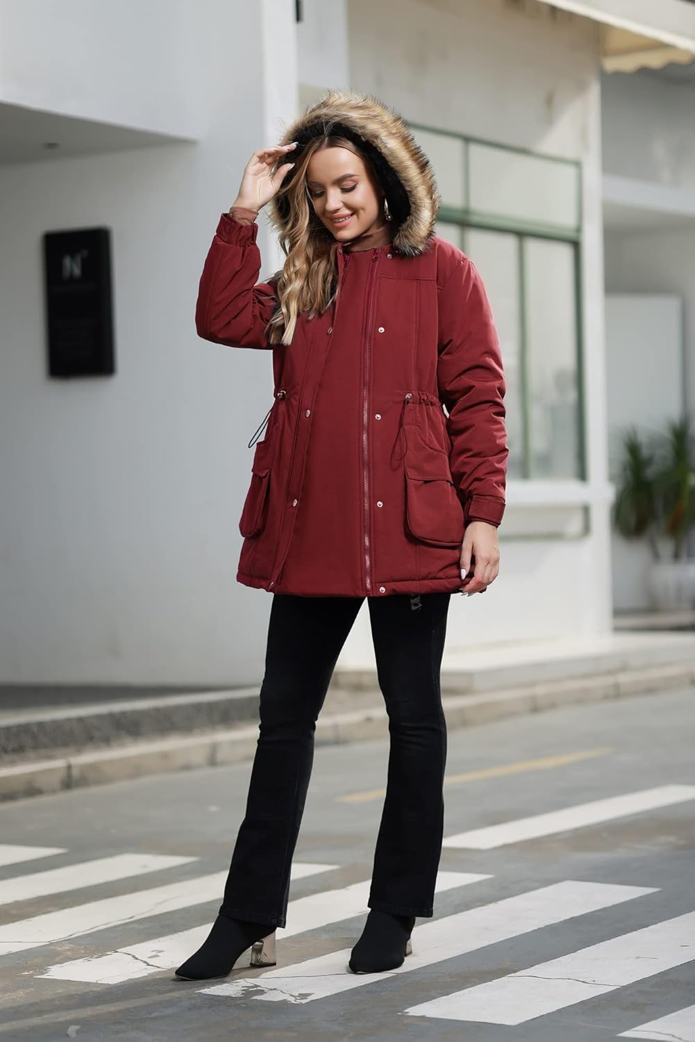 Detalle de Maacie Manteau de maternité d'hiver en coton — veste chaude et pratique au quotidien