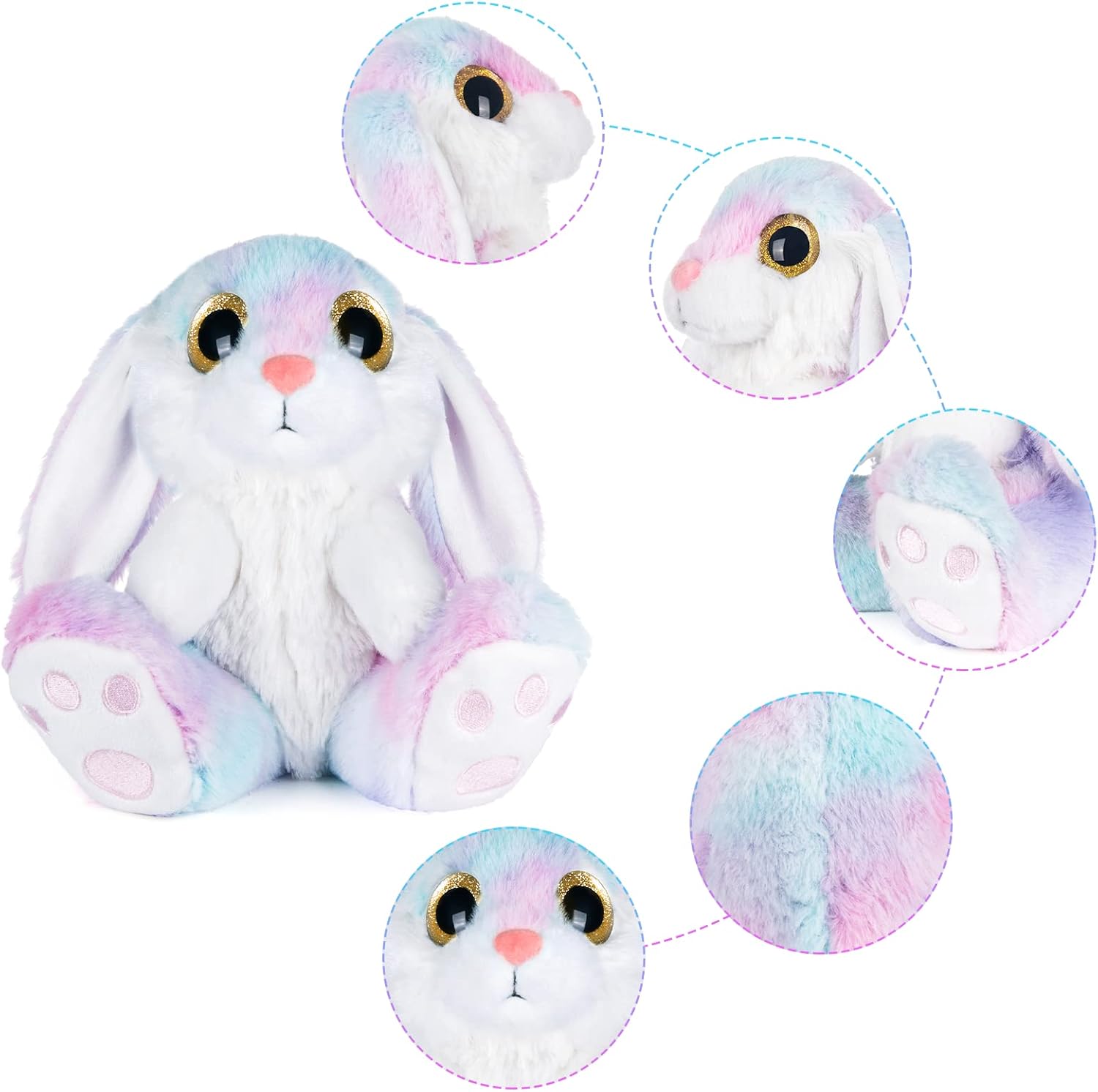 Thumbnail 6 de My OLi Easter Bunny Teddy Soft Toy (22cm/8.5") – Cuddly plush rabbit with floppy ears for kids